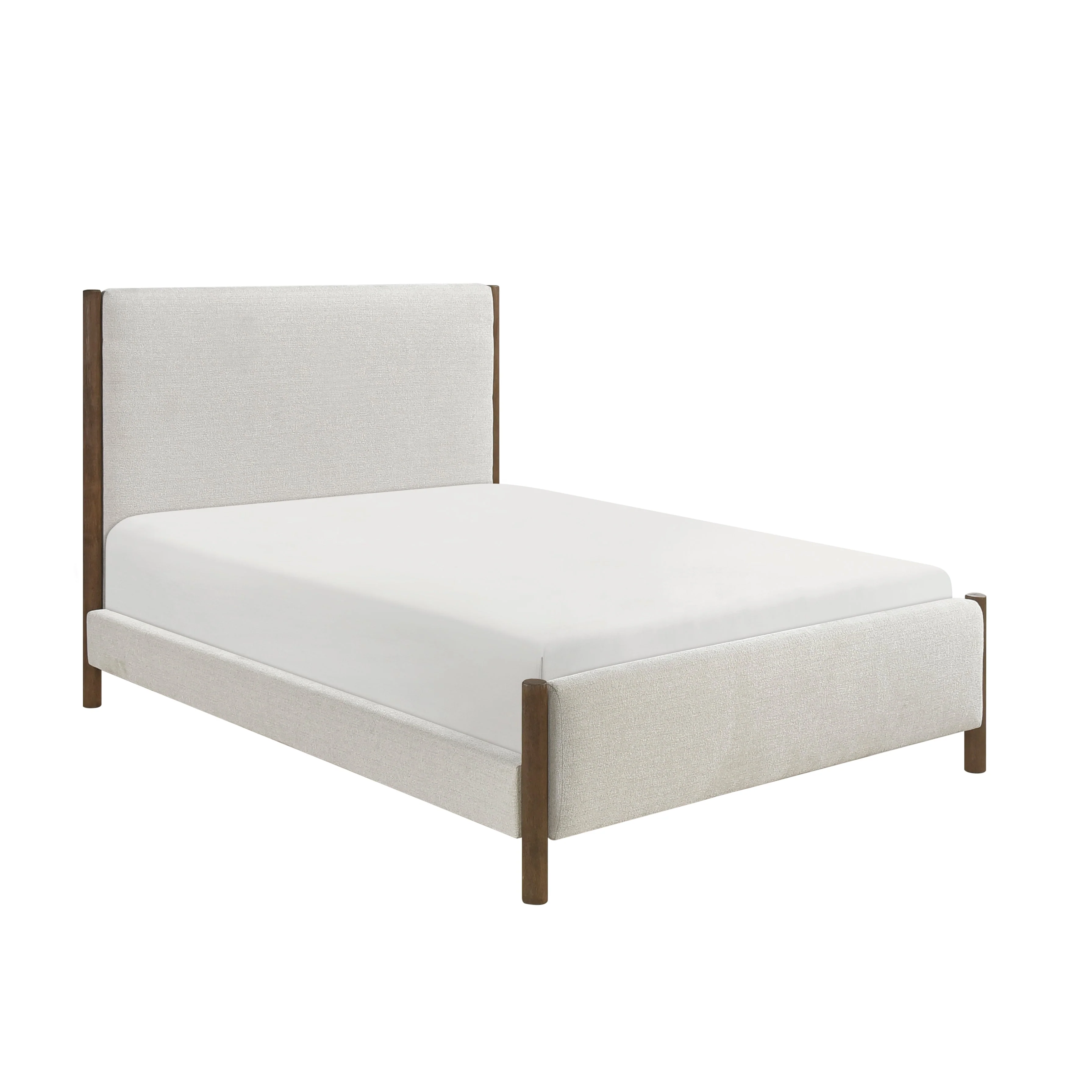 Julian Beige/Caramel Oak Eastern King Upholstered Platform Bed - Image 3