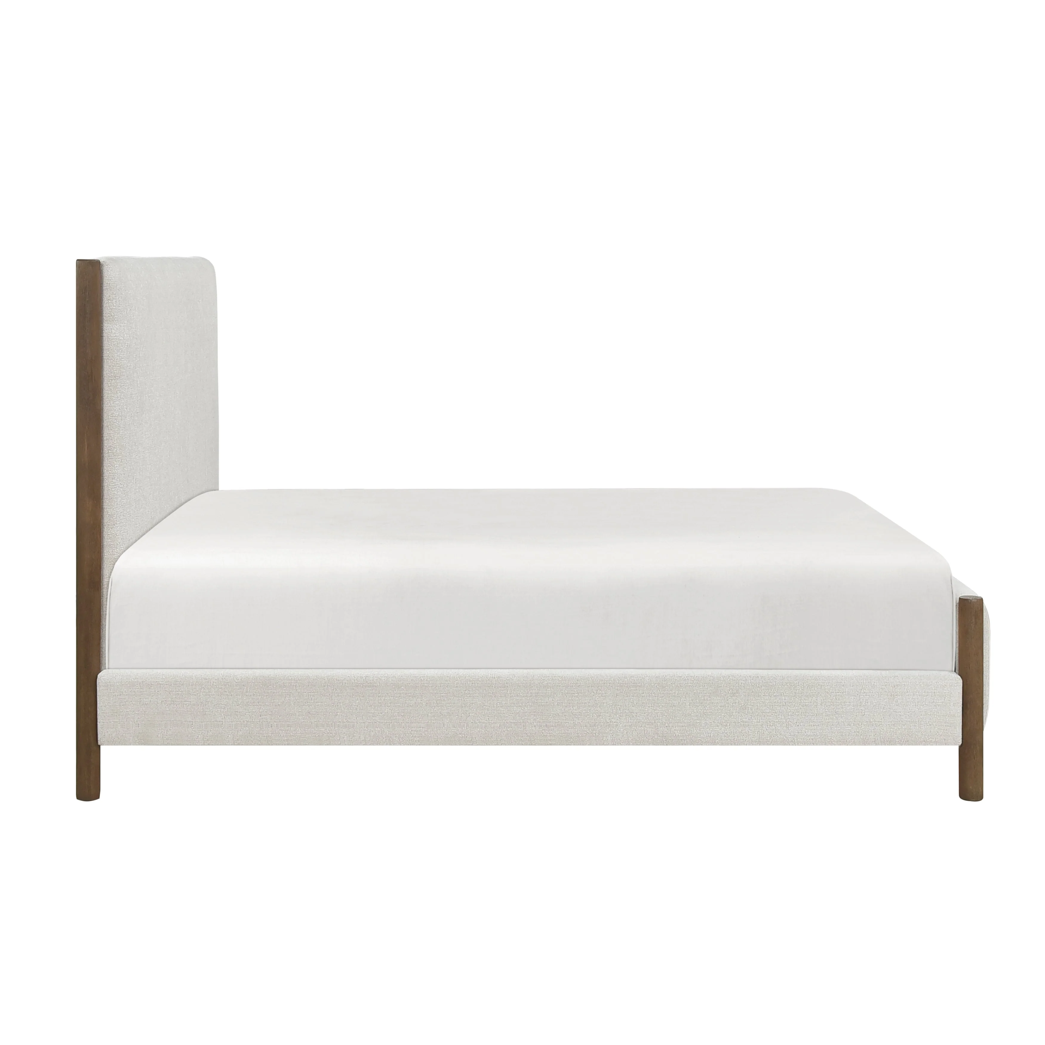 Julian Beige/Caramel Oak Queen Upholstered Platform Bed - Image 4