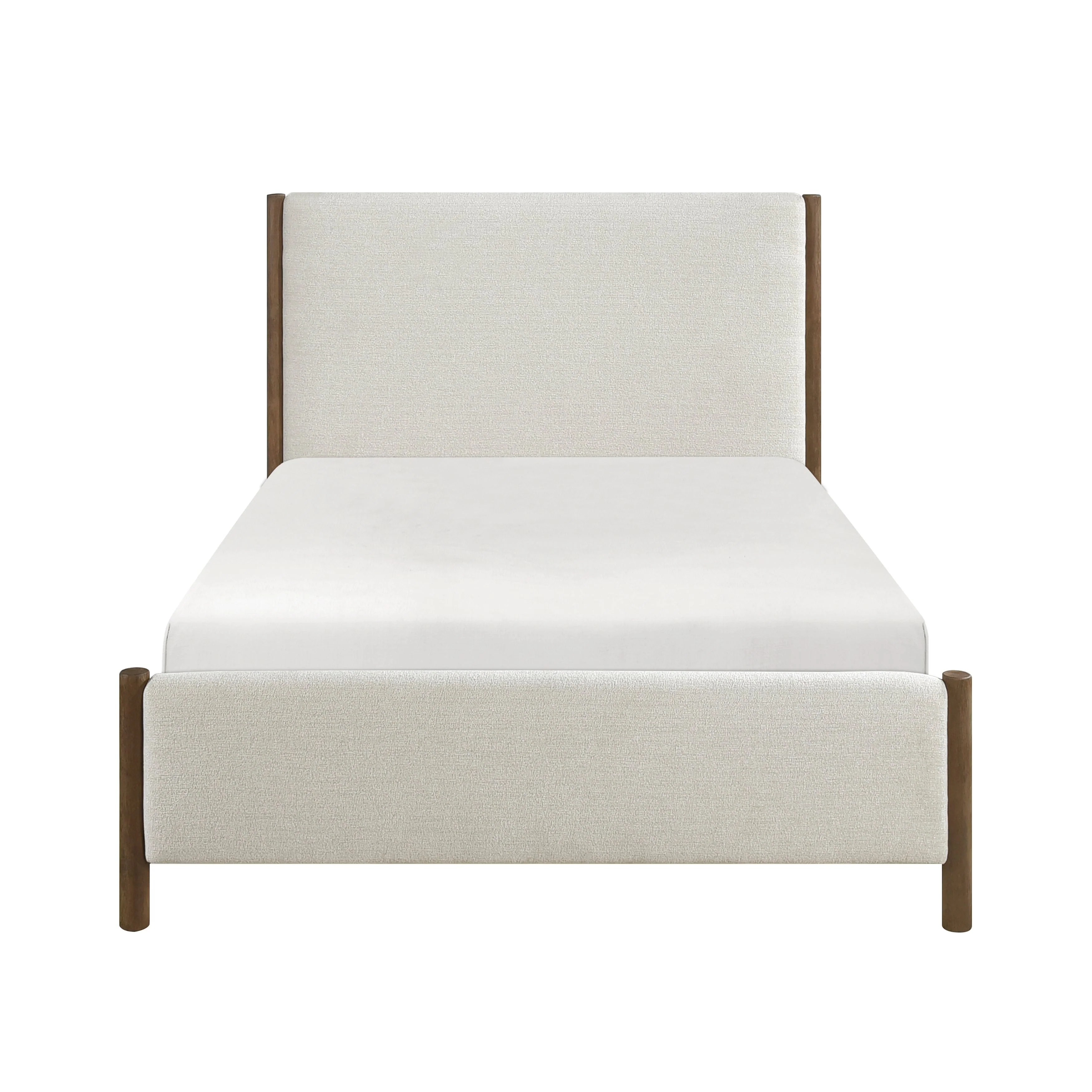 Julian Beige/Caramel Oak Queen Upholstered Platform Bed - Image 9