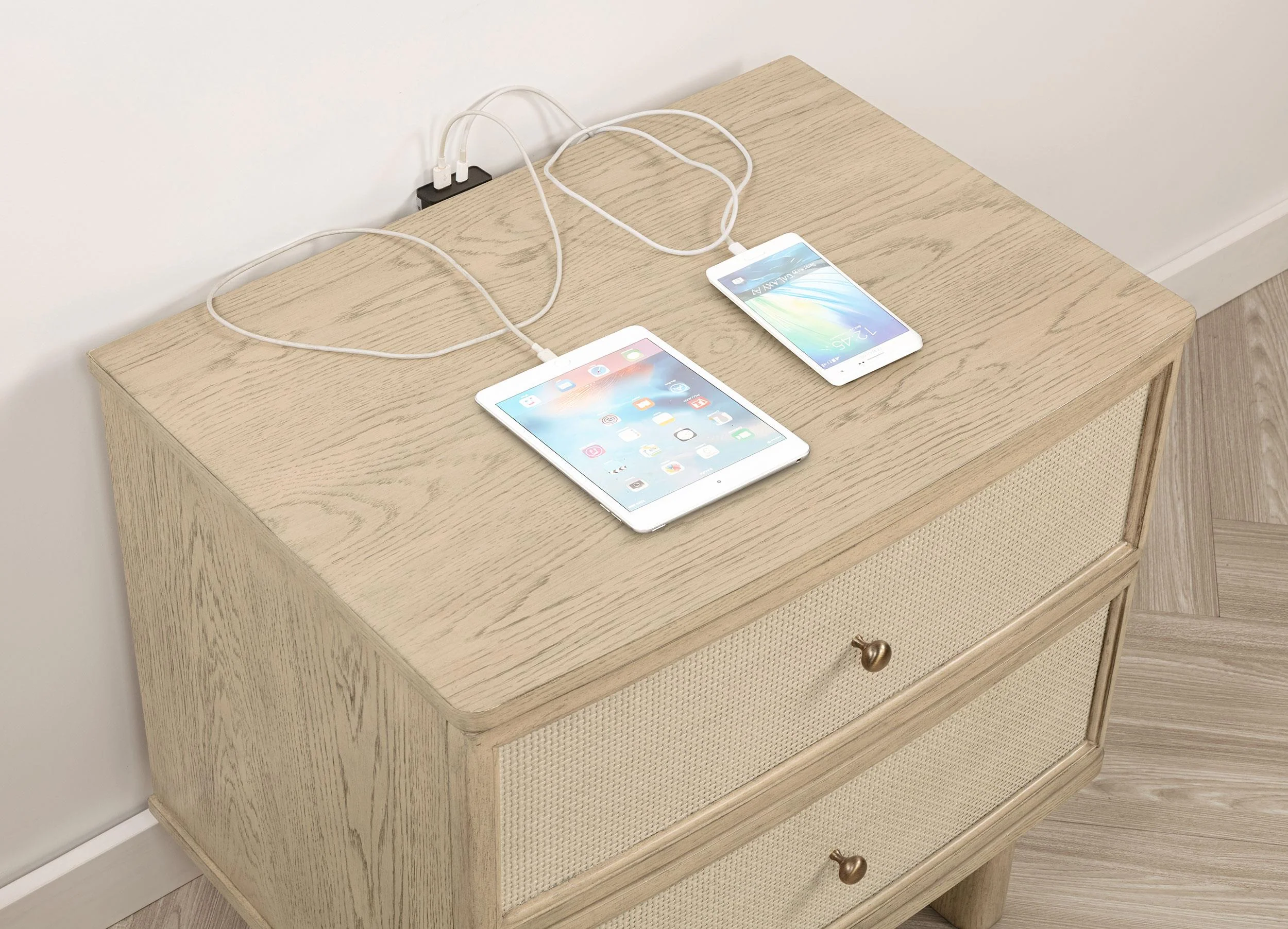 Kailani Beige Oak 2-Drawer Nightstand - Image 11