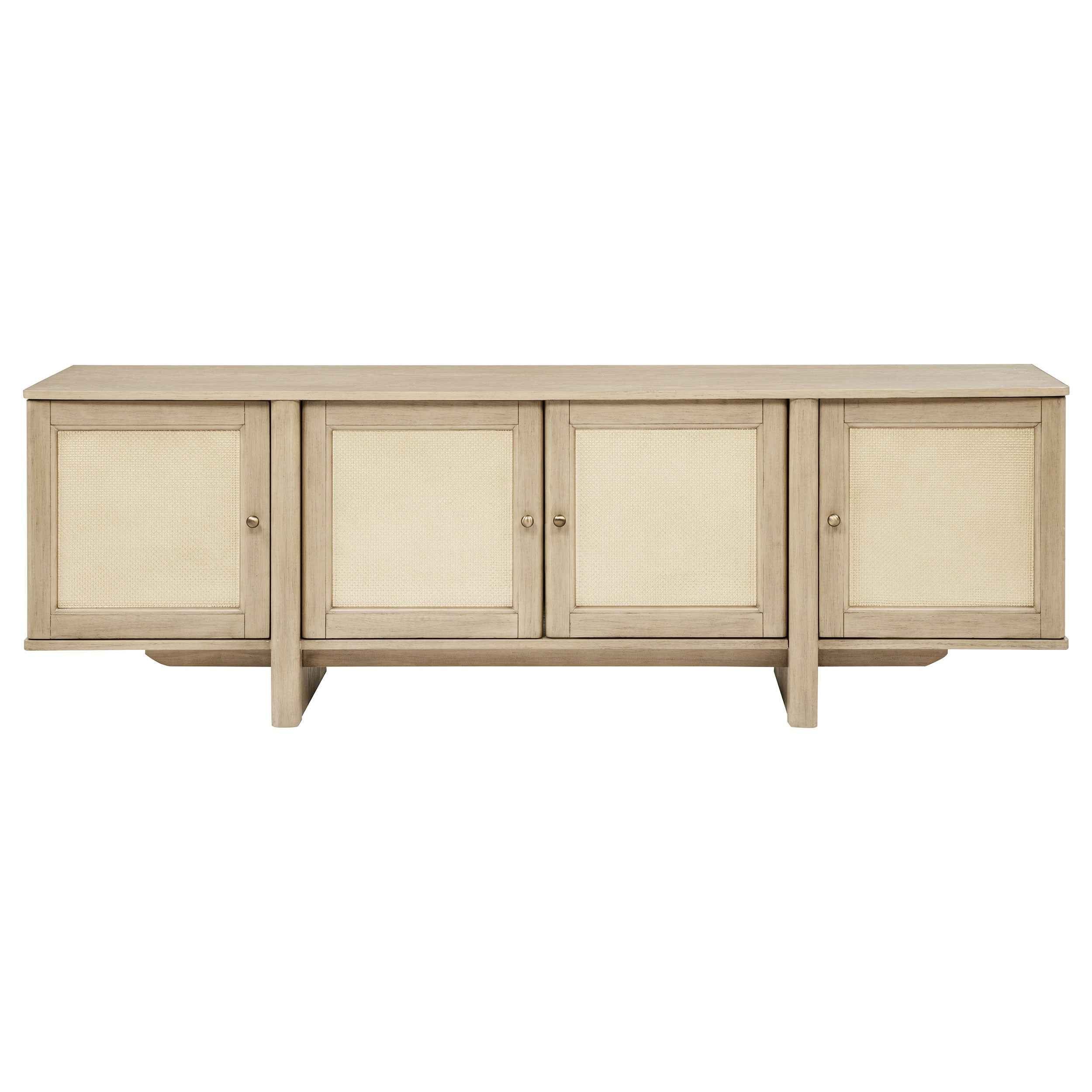 Kailani Beige Oak 79-inch 4-door Cane TV Stand Media Console - Image 3