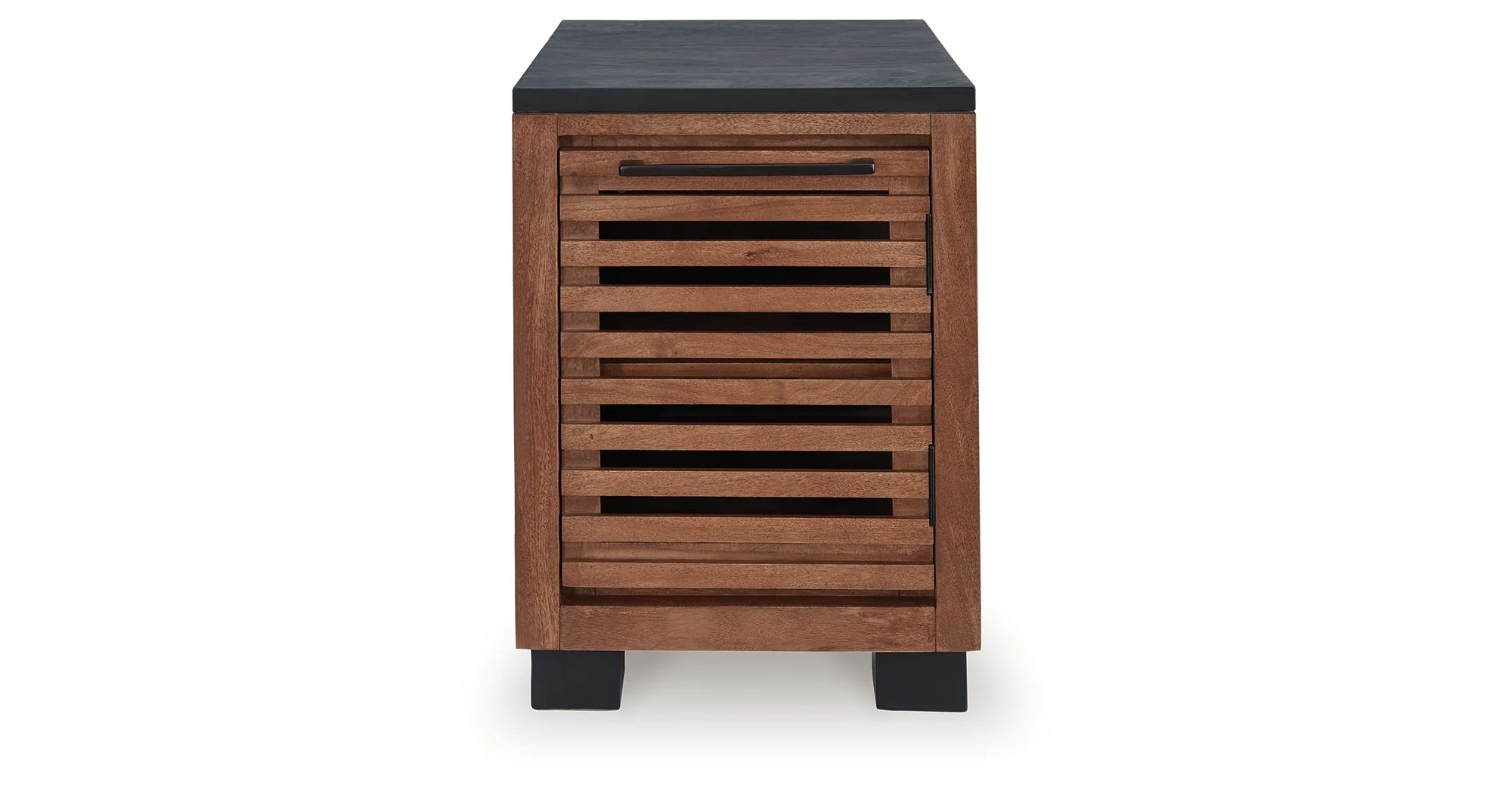 Kallari Warm Brown and Matte Black Chairside End Table - Image 11