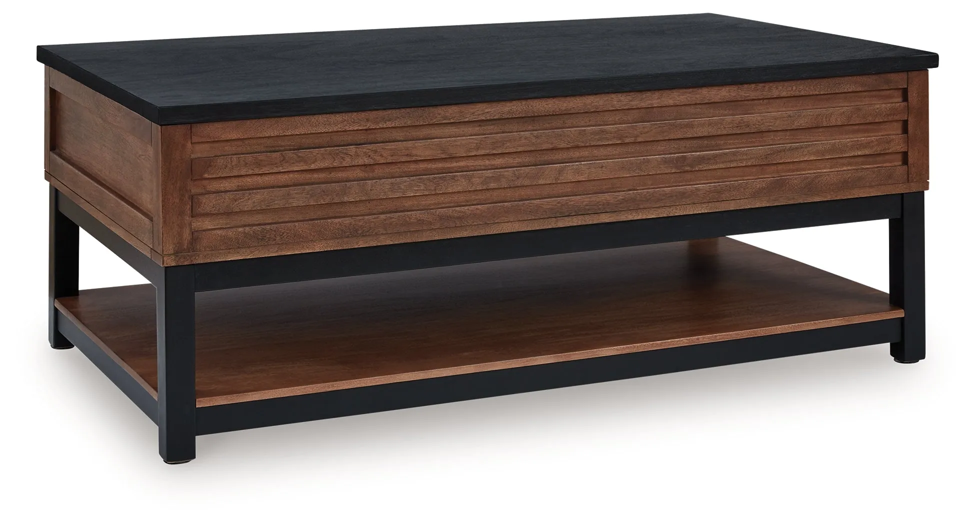 Kallari Warm Brown/Black Lift-Top Coffee Table - Image 2