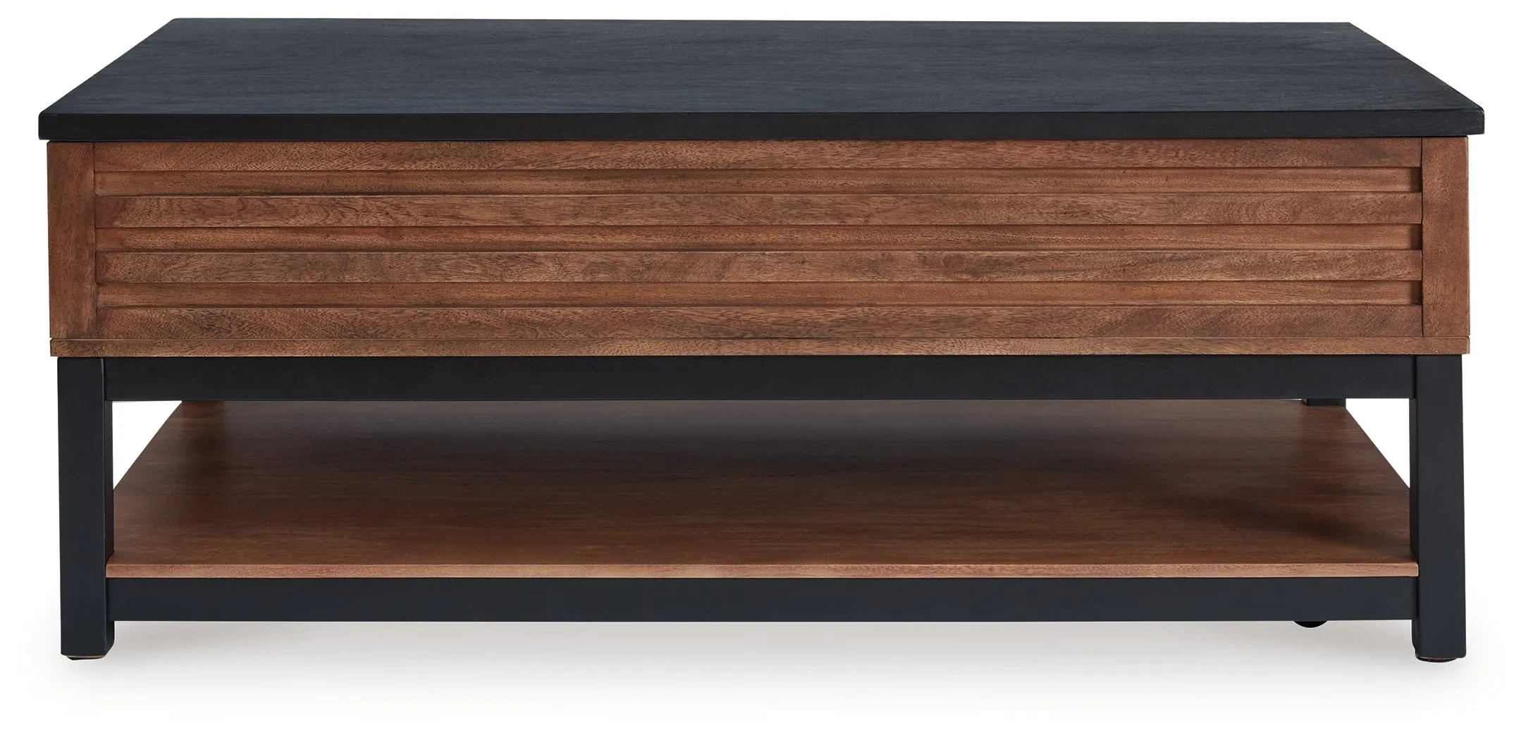 Kallari Warm Brown/Black Lift-Top Coffee Table - Image 4