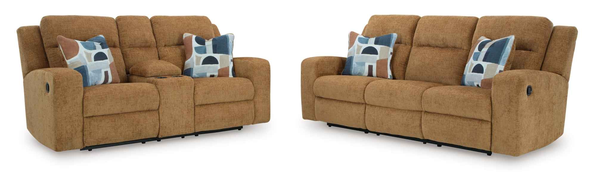Kanlow Honey Reclining Sofa and Loveseat - Image 12