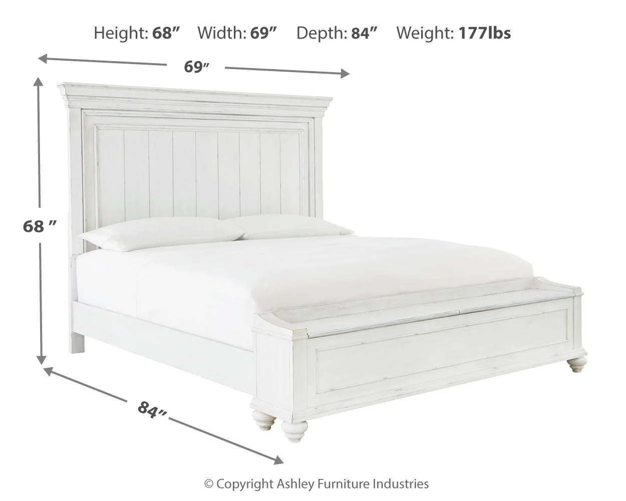Kanwyn Whitewash Storage Panel Bedroom Set - Image 24