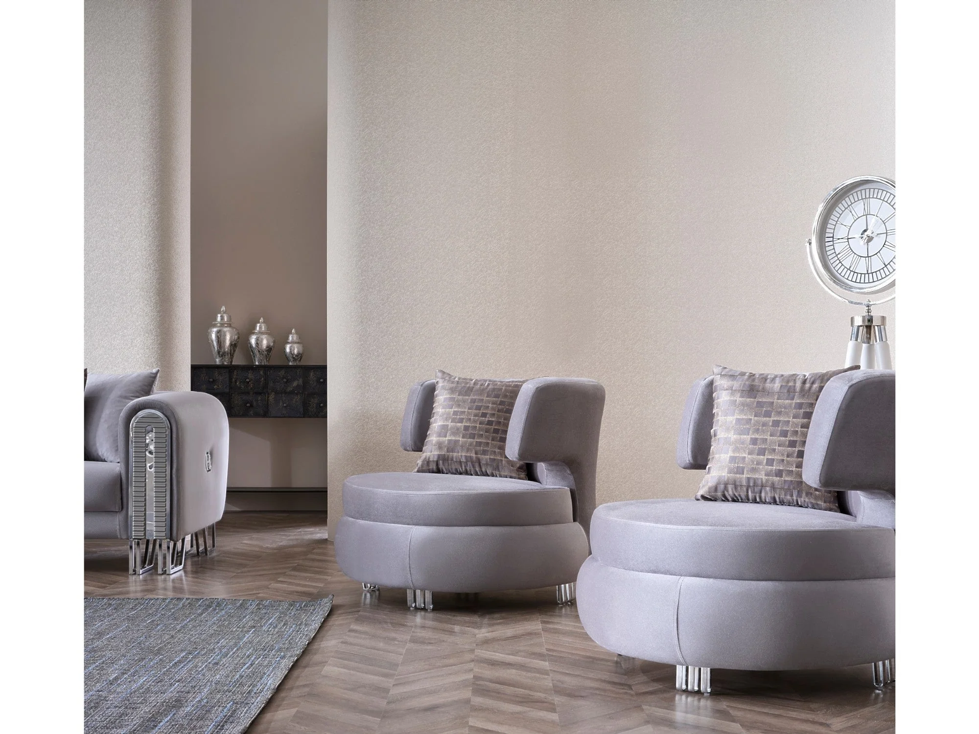 Kapadokya Grey 3-pieces (Sofa & Loveseat & Chair) Living Room Set - Image 8