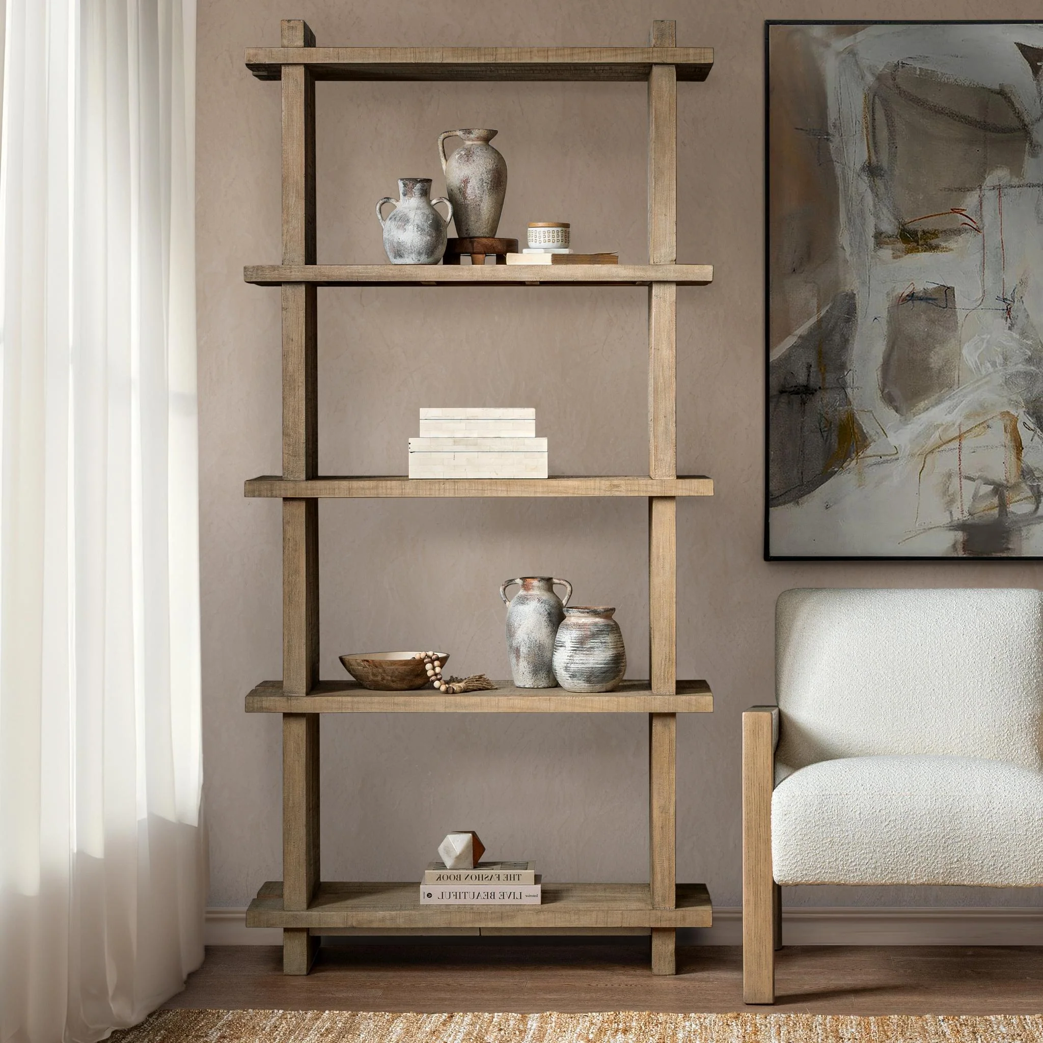 Karlla Bookshelf - Natural Clay - Image 6