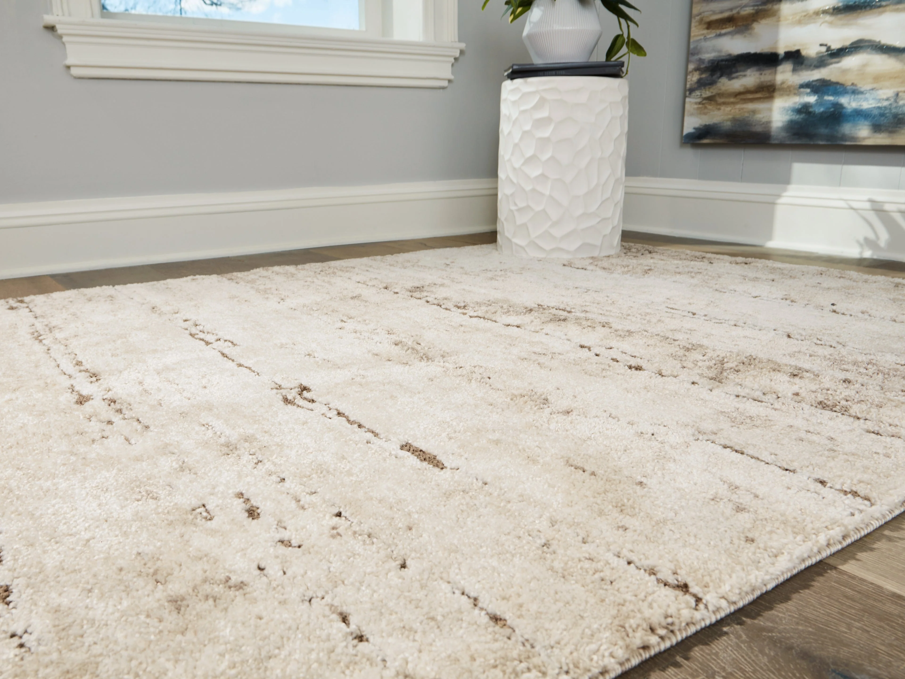 Kasney Cream/Brown Medium Rug - Image 3