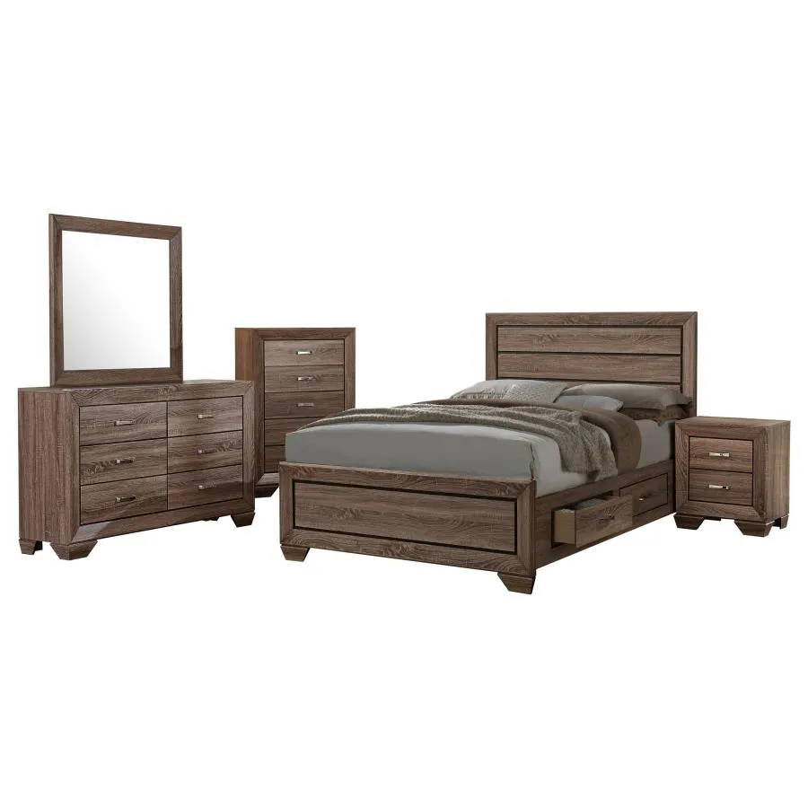 Kauffman 5-Piece Storage Queen Bedroom Set with High Straight Headboard - Image 2