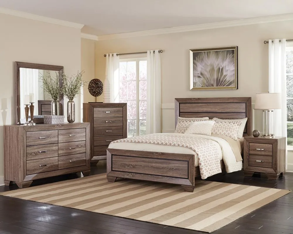 Kauffman Taupe Queen Panel Bed Washed - Image 2