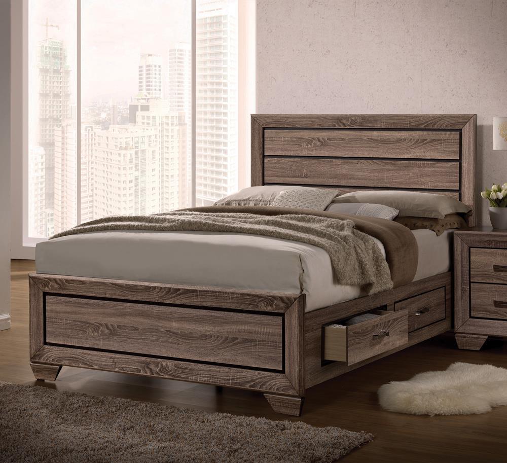 Kauffman Washed Taupe Eastern King Storage Bed - Image 2