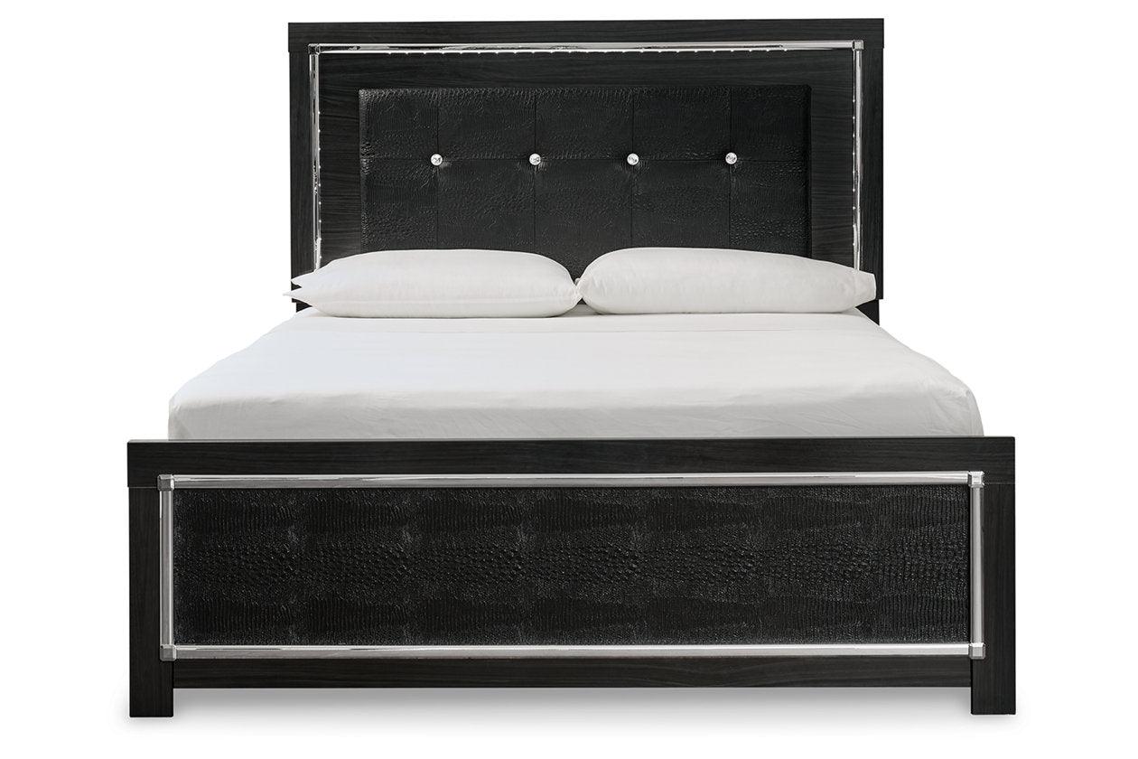 Kaydell Black Queen Upholstered Platform Bed - Image 2