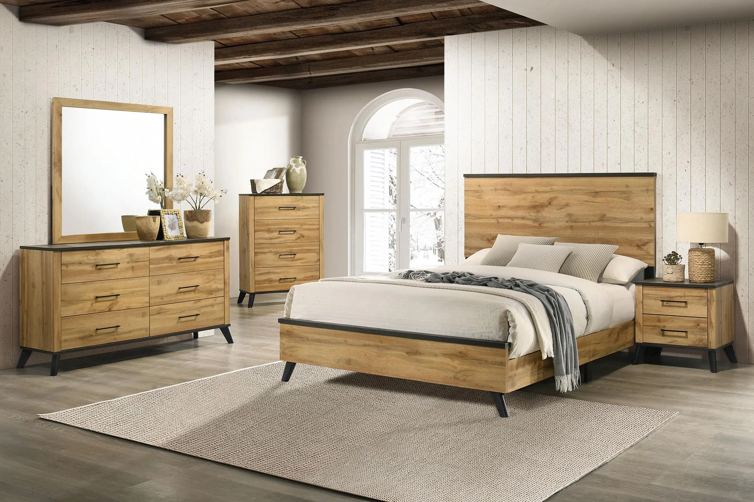 Kaywood Natural Pine 2-drawer Nightstand Bedside Table - Image 13