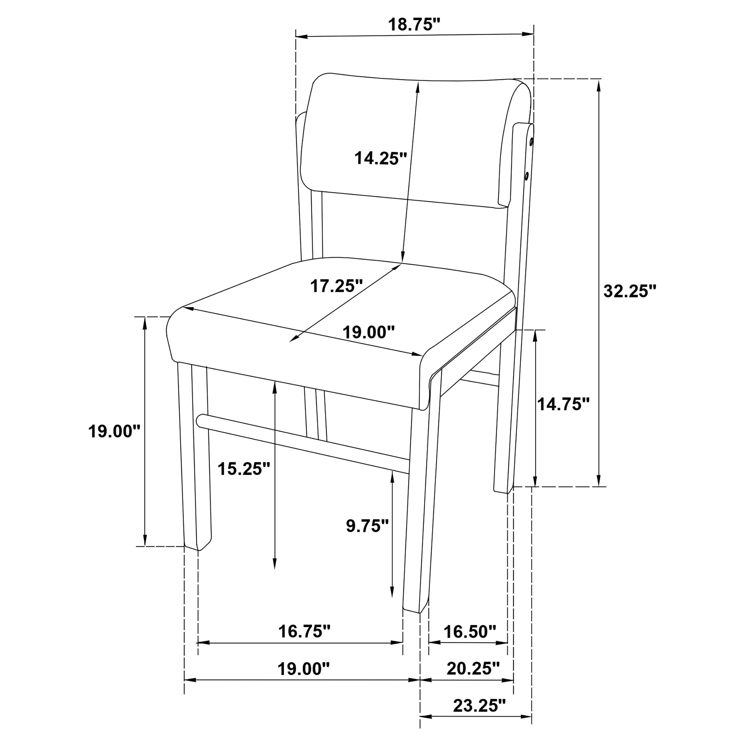 Kehoe Black Upholstered Dining Side Chair (Set of 2) - Image 12