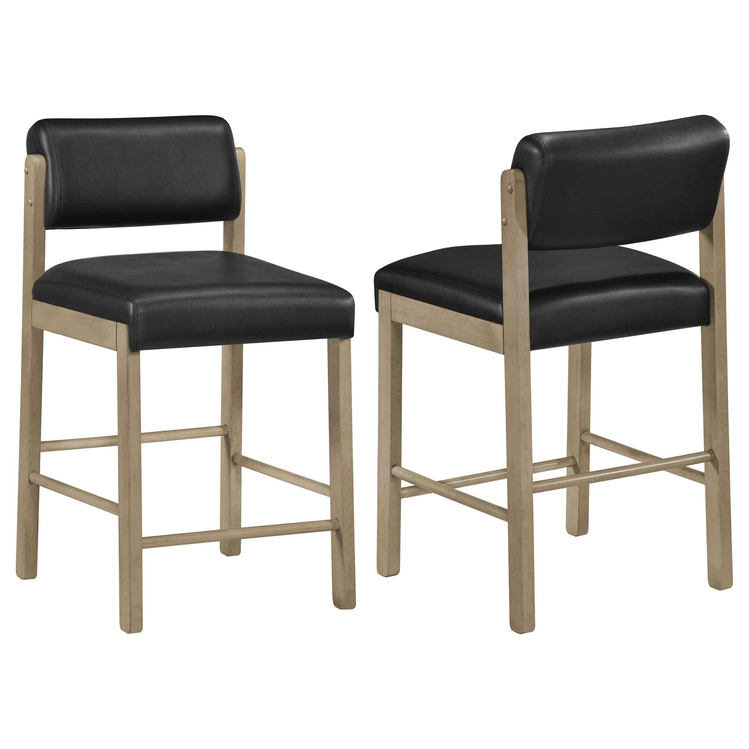 Kehoe Natural Oak/Black Upholstered Counter Height Chair (Set of 2)