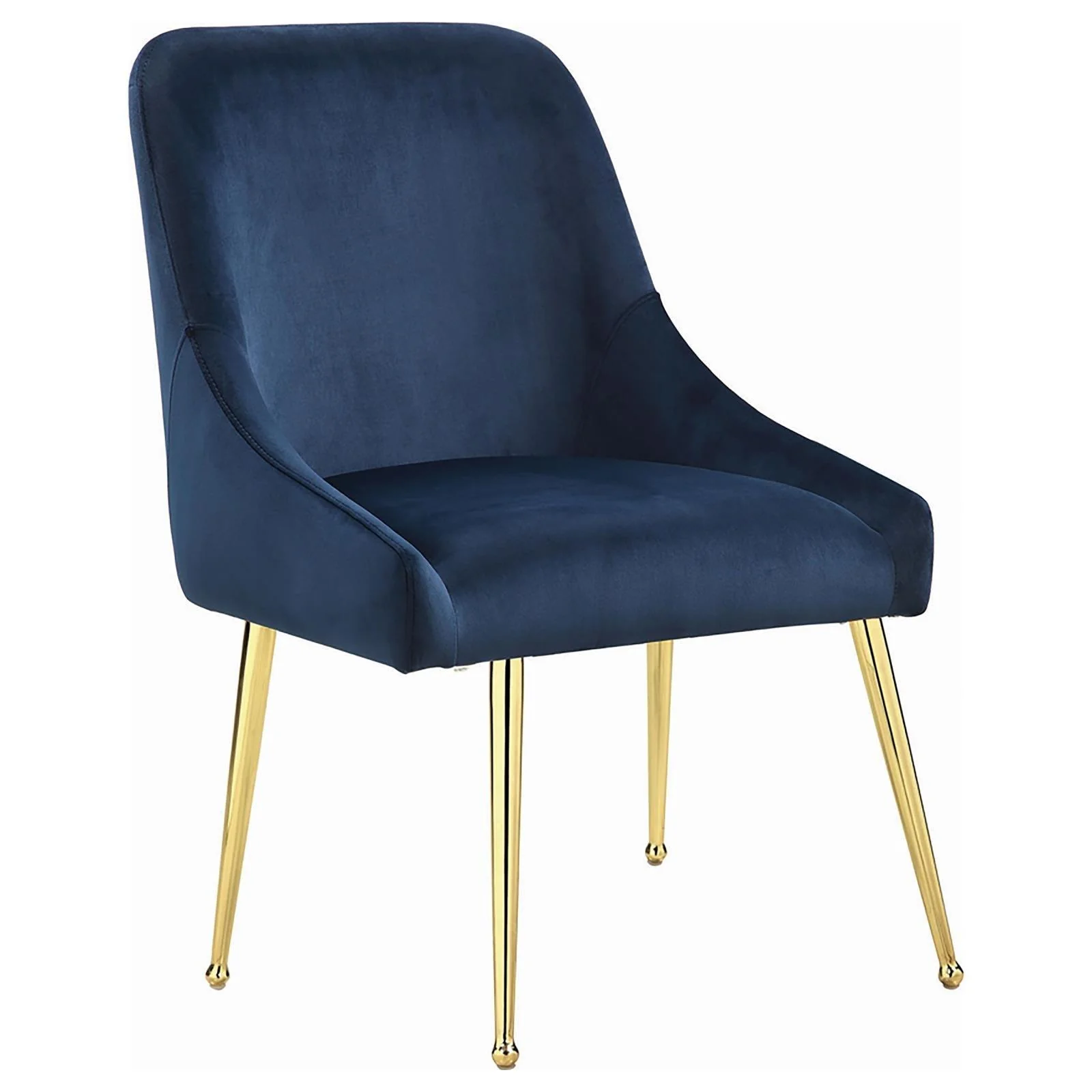 Kella Blue/Gold 5-Piece Round Marble Top Dining Set - Image 3