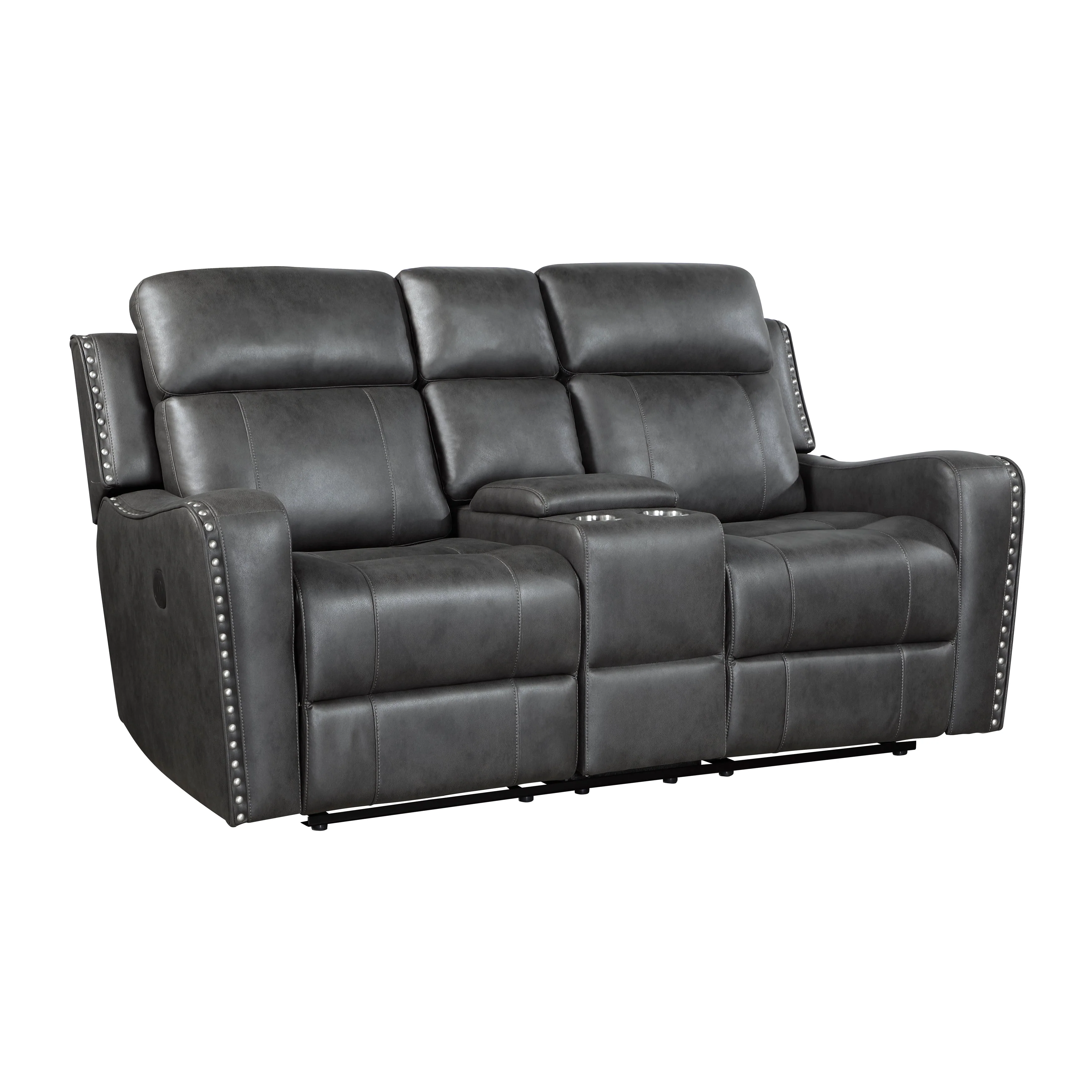 Kellen Smoky Gray Power Double Reclining Living Room Set - Image 8