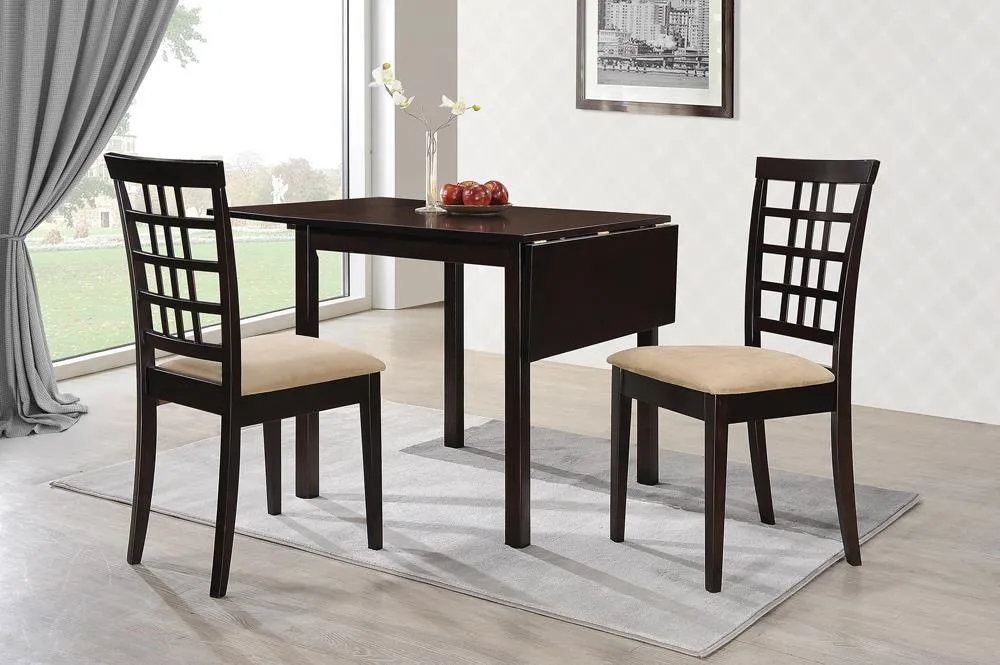 Kelso Cappuccino/Tan 3-Piece Drop Leaf Dining Set - Image 2
