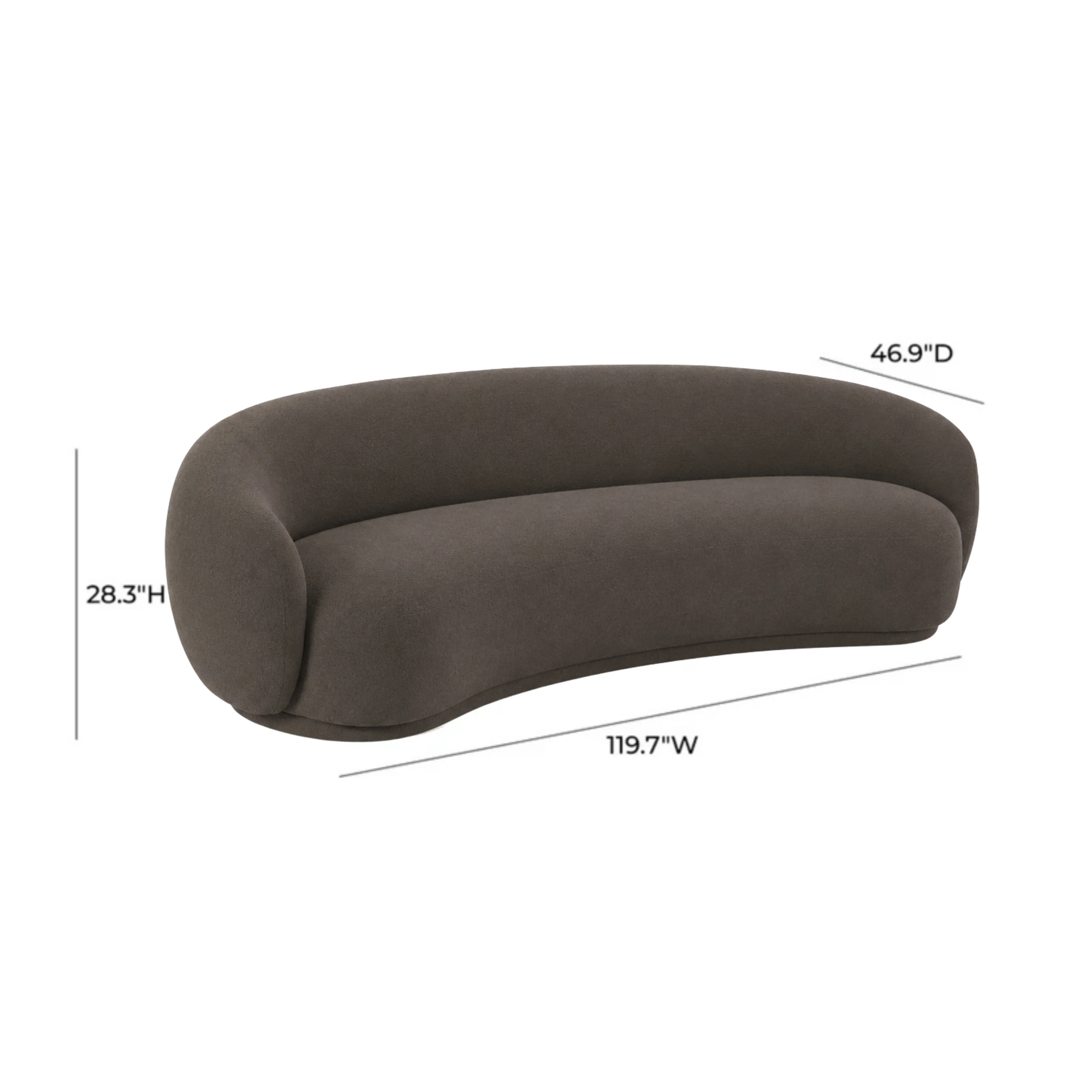 Kendall 120" Java Brown Textured Chenille Sofa - Image 5