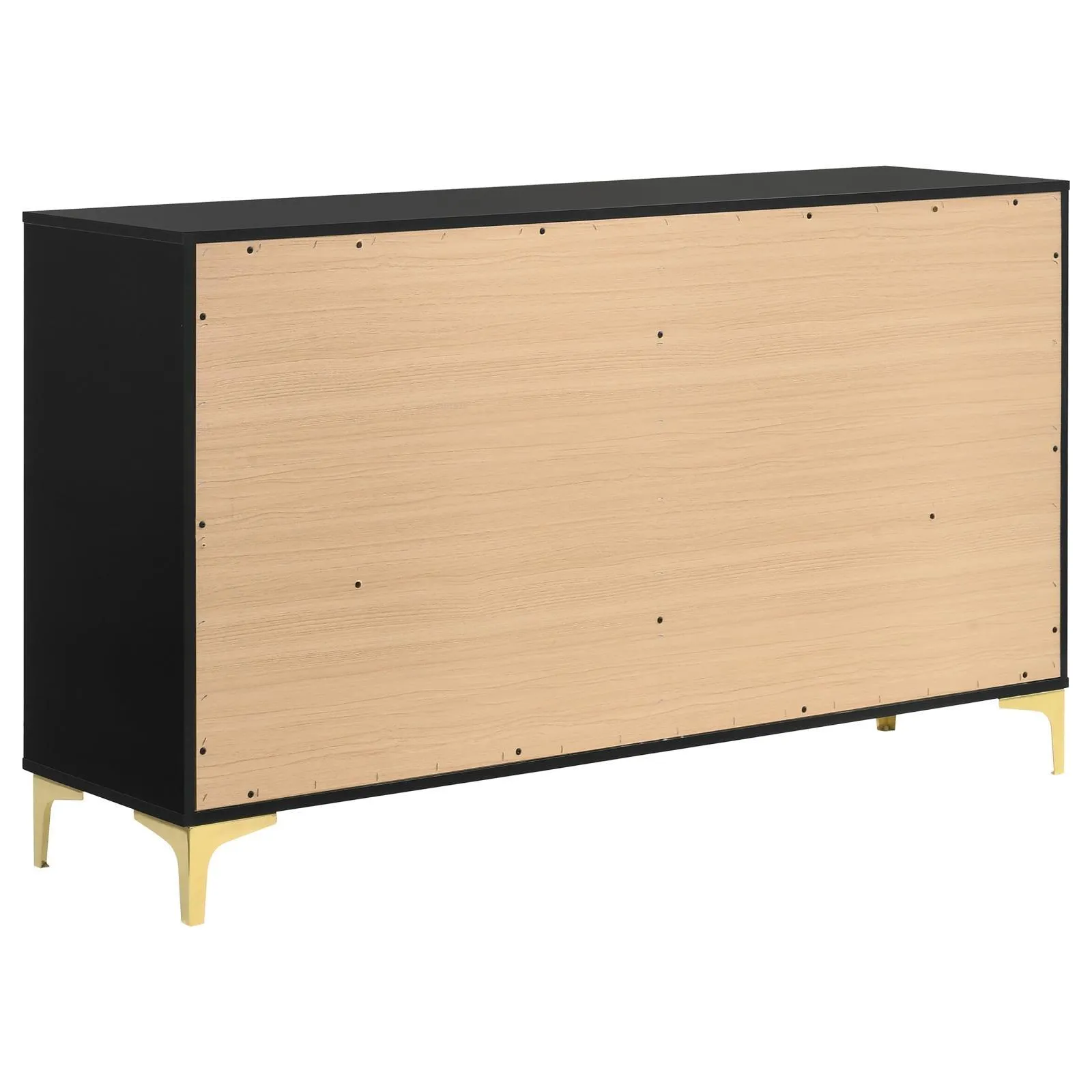 Kendall Black and Gold 6-Drawer Dresser - Image 4