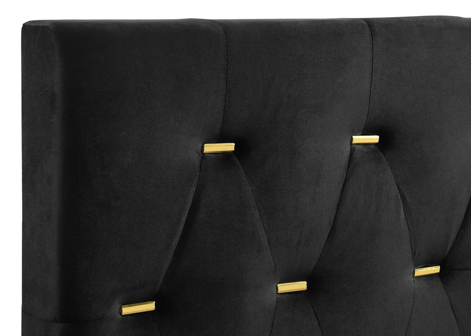 Kendall Black/Gold Tufted Panel Queen Bed - Image 6