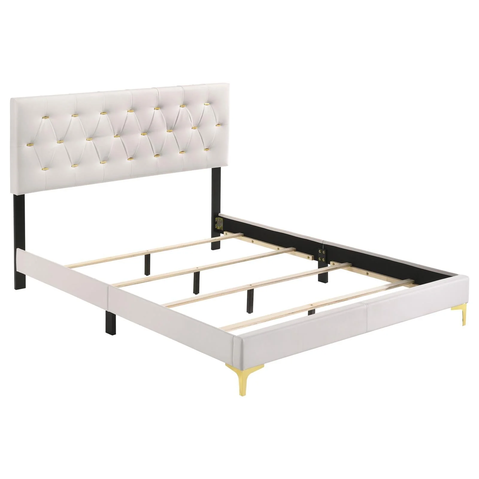 Kendall Tufted Upholstered Panel California King Bed White - Image 3