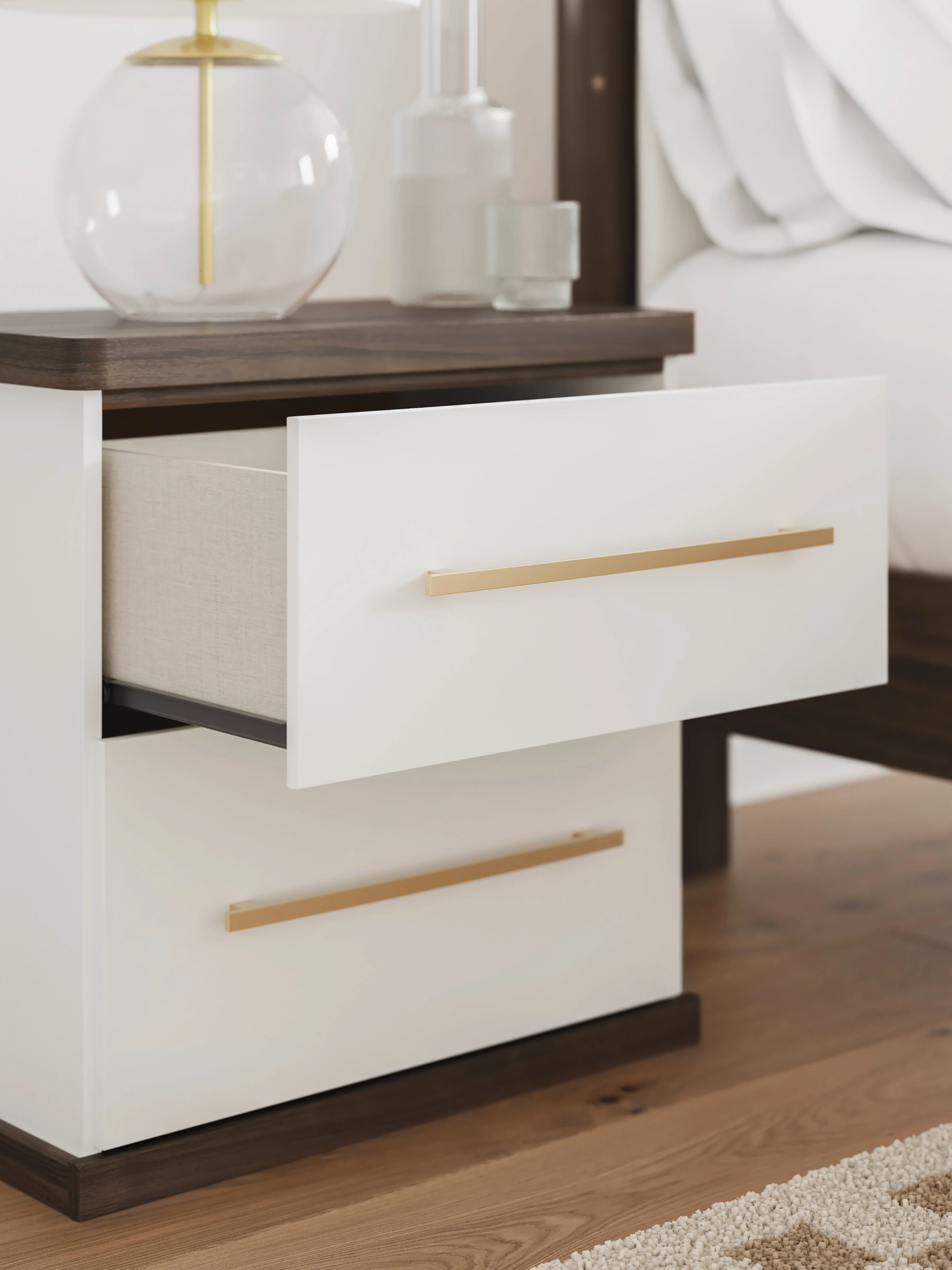 Kendanport Brown/White Two Drawer Night Stand - Image 10