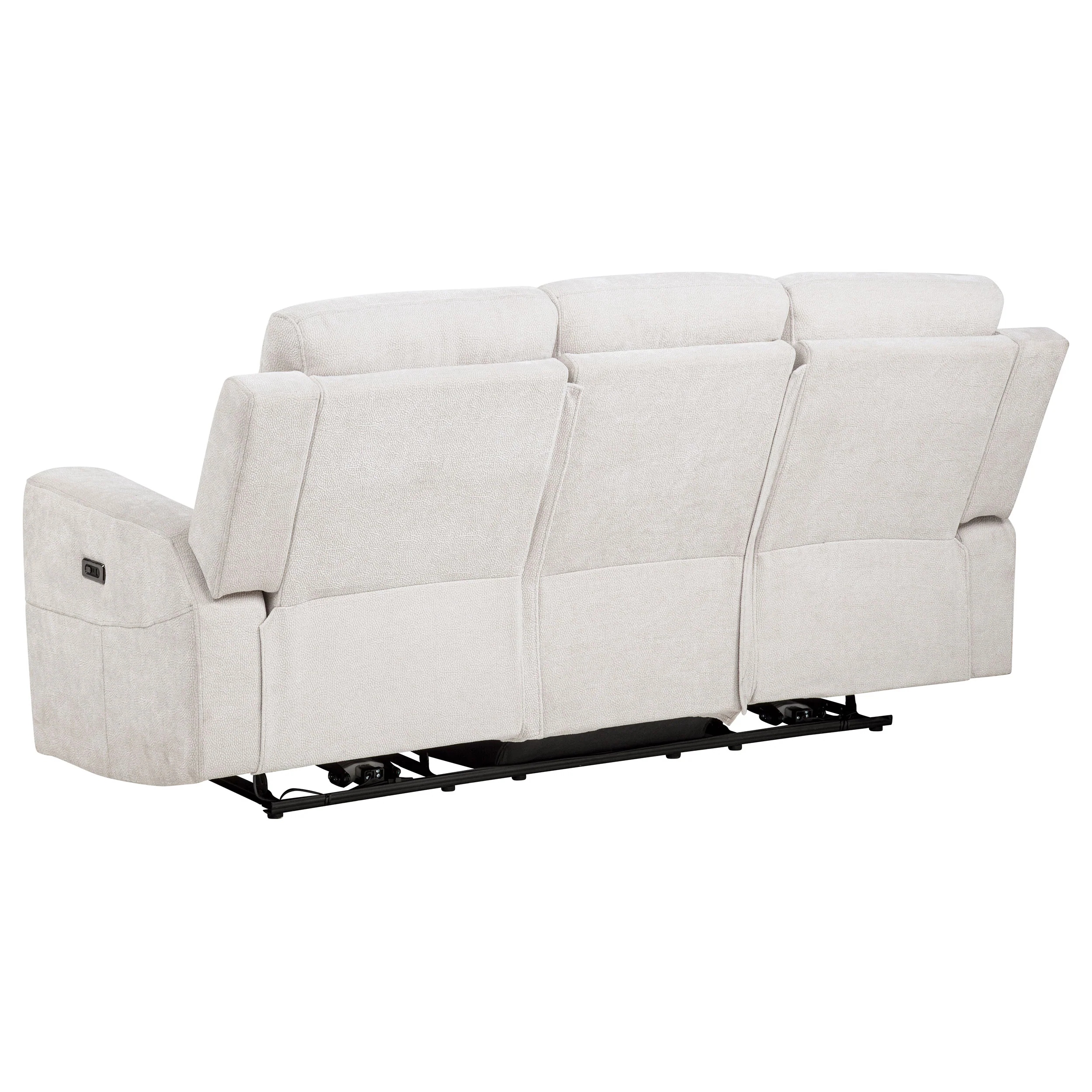 Kennett Ivory 3-piece Chenille Power Reclining Sofa Set - Image 5