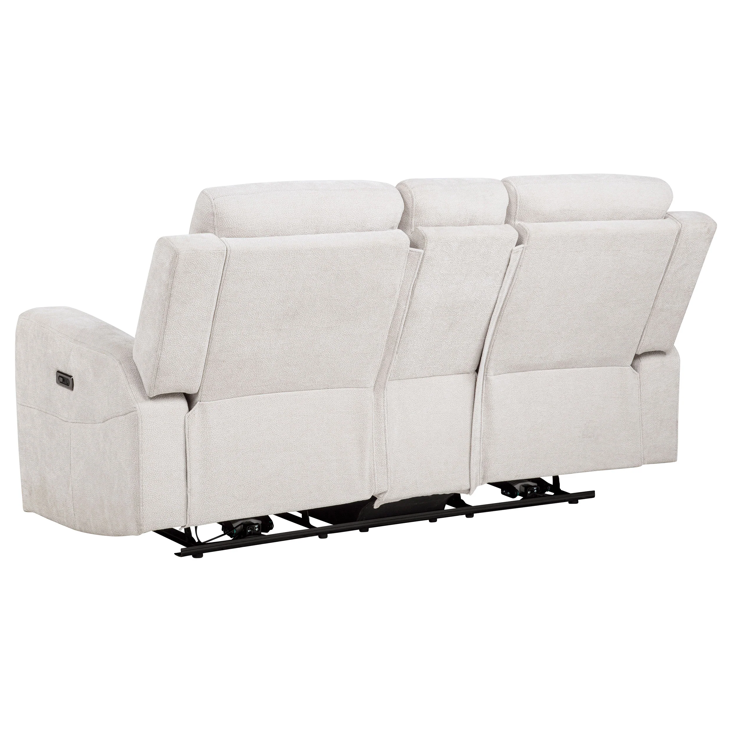 Kennett Ivory Chenille Upholstered Power Reclining Loveseat - Image 6