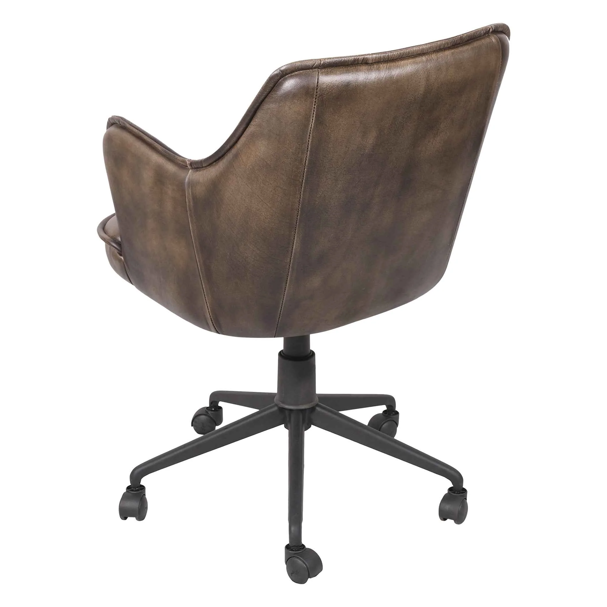 Kent Swivel Desk Chair in Antique Whiskey Leather - Image 2