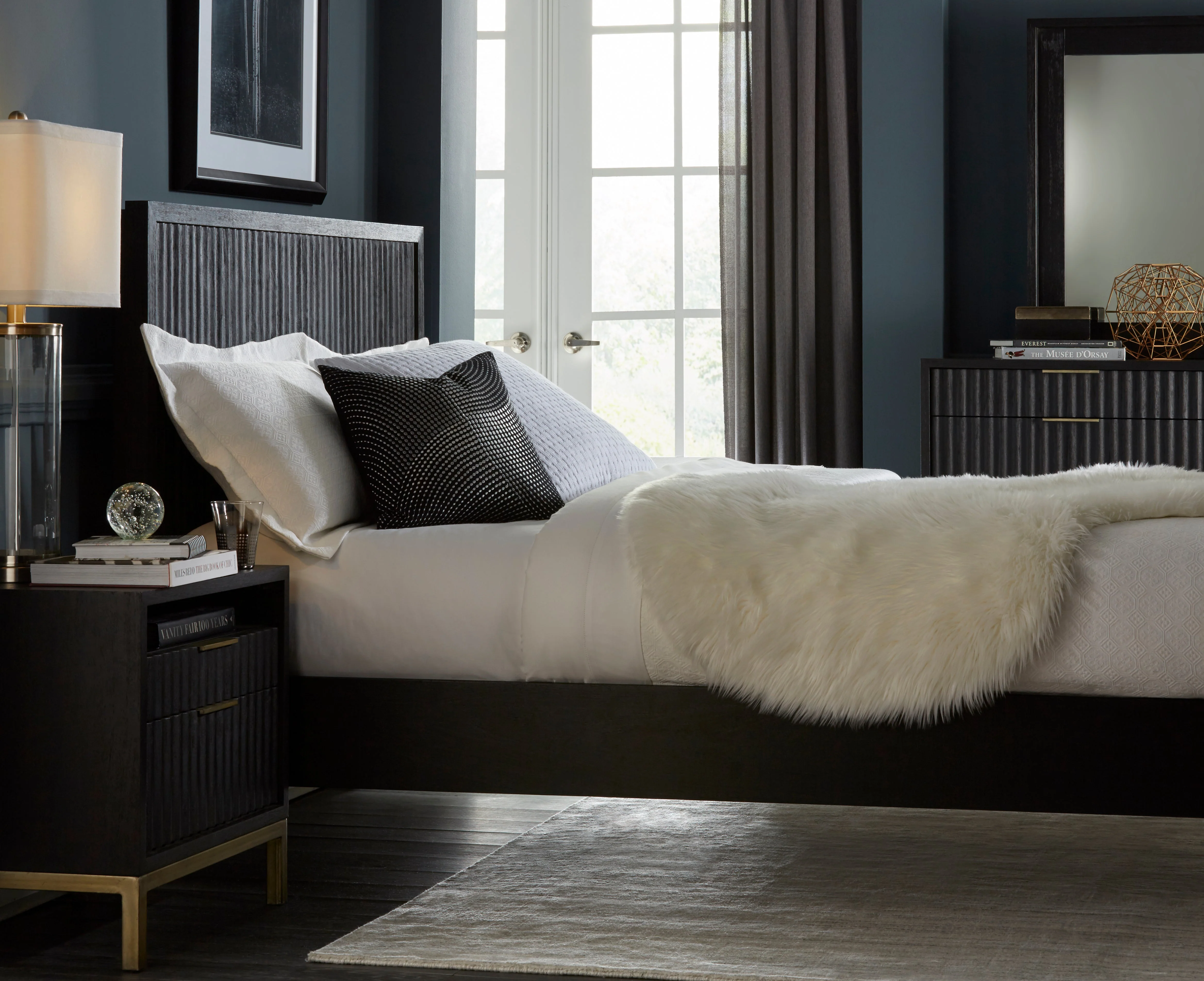 Kentfield Solid Wood Full Platform Bed in Black Drifted Oak - Image 3