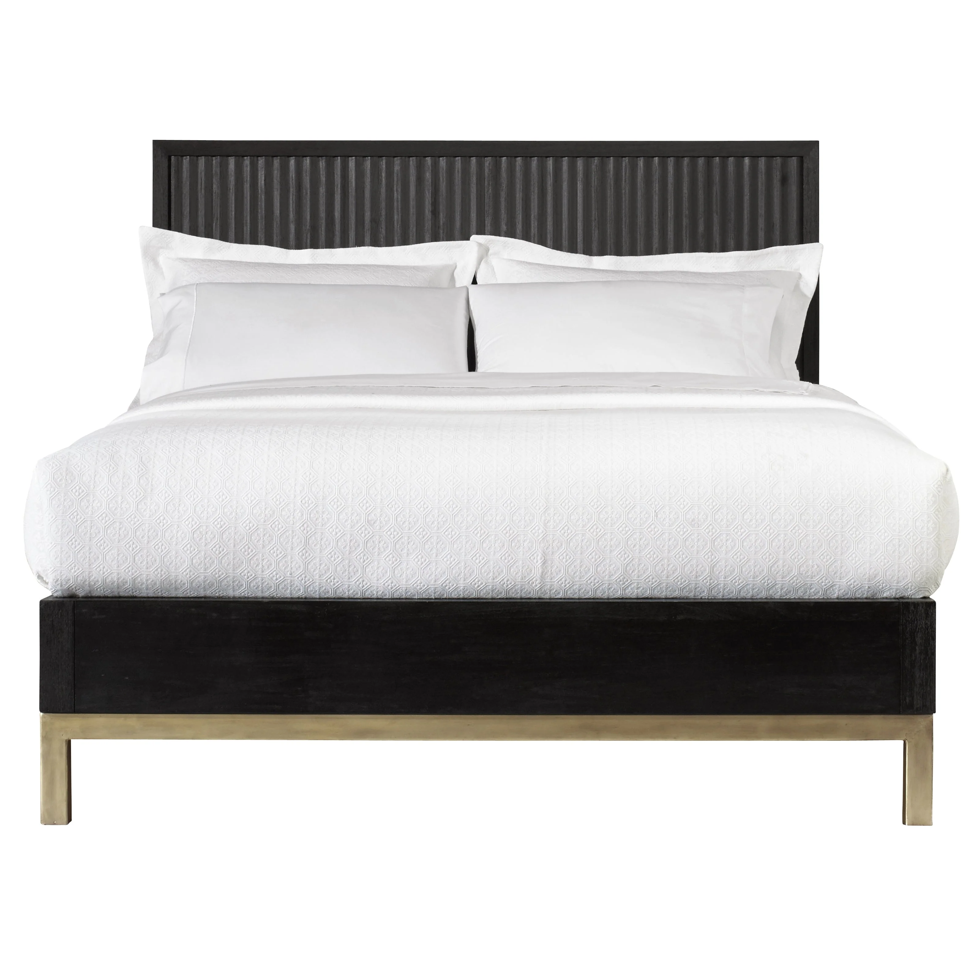 Kentfield Solid Wood Queen Platform Bed in Black Drifted Oak - Image 4