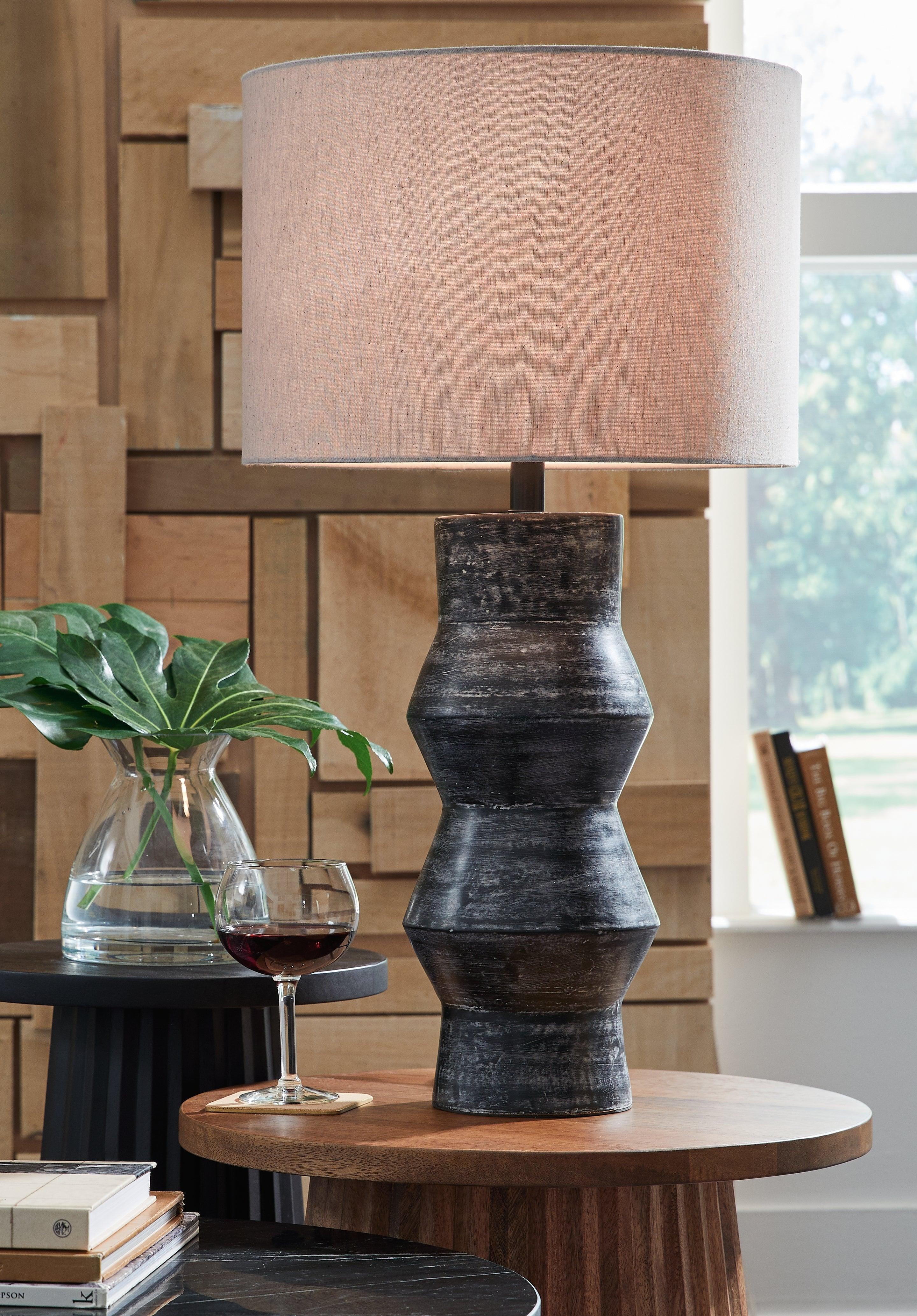 Kerbert Distressed Black Table Lamp - Image 5