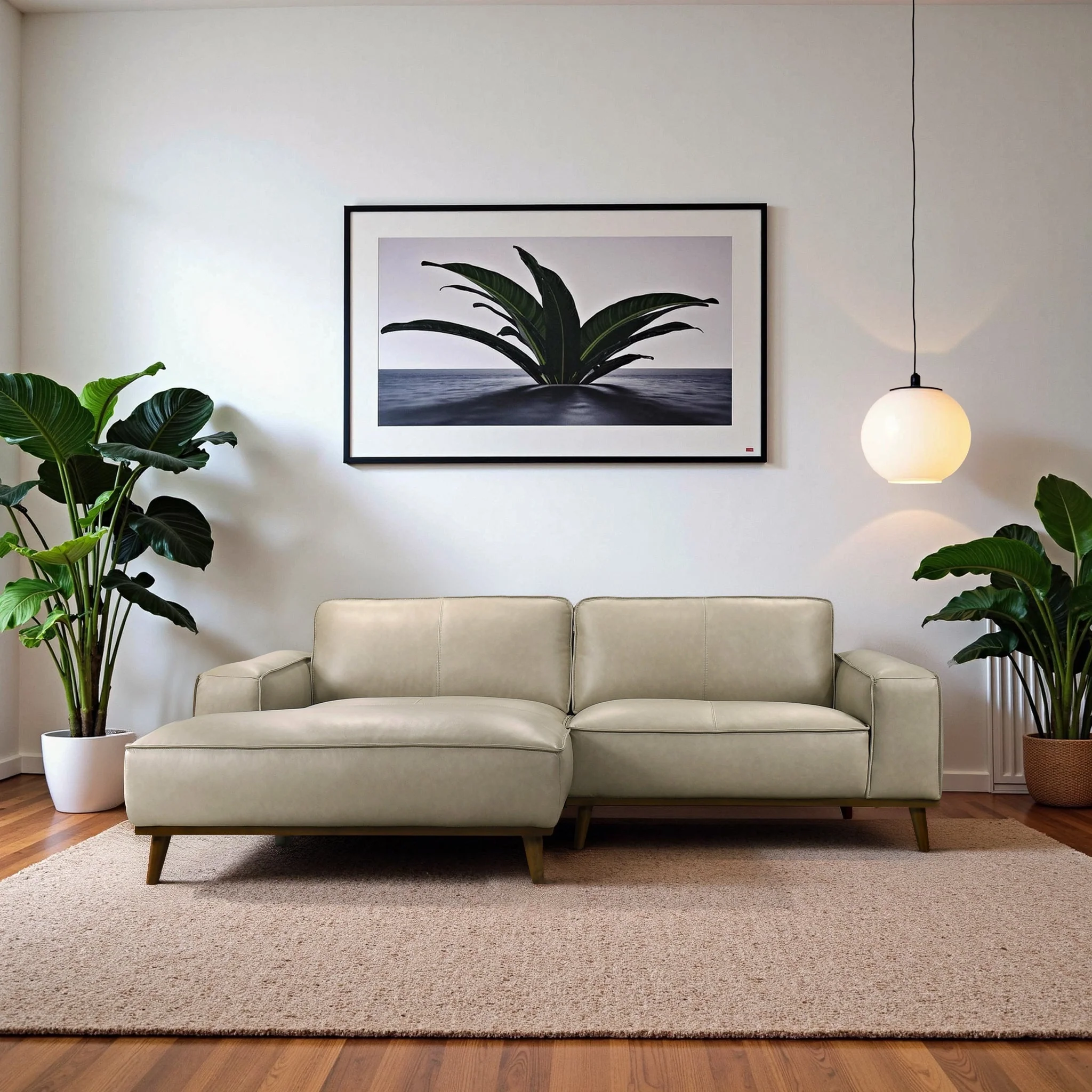 Kerrville Beige Leather Left Sectional Sofa - Image 2