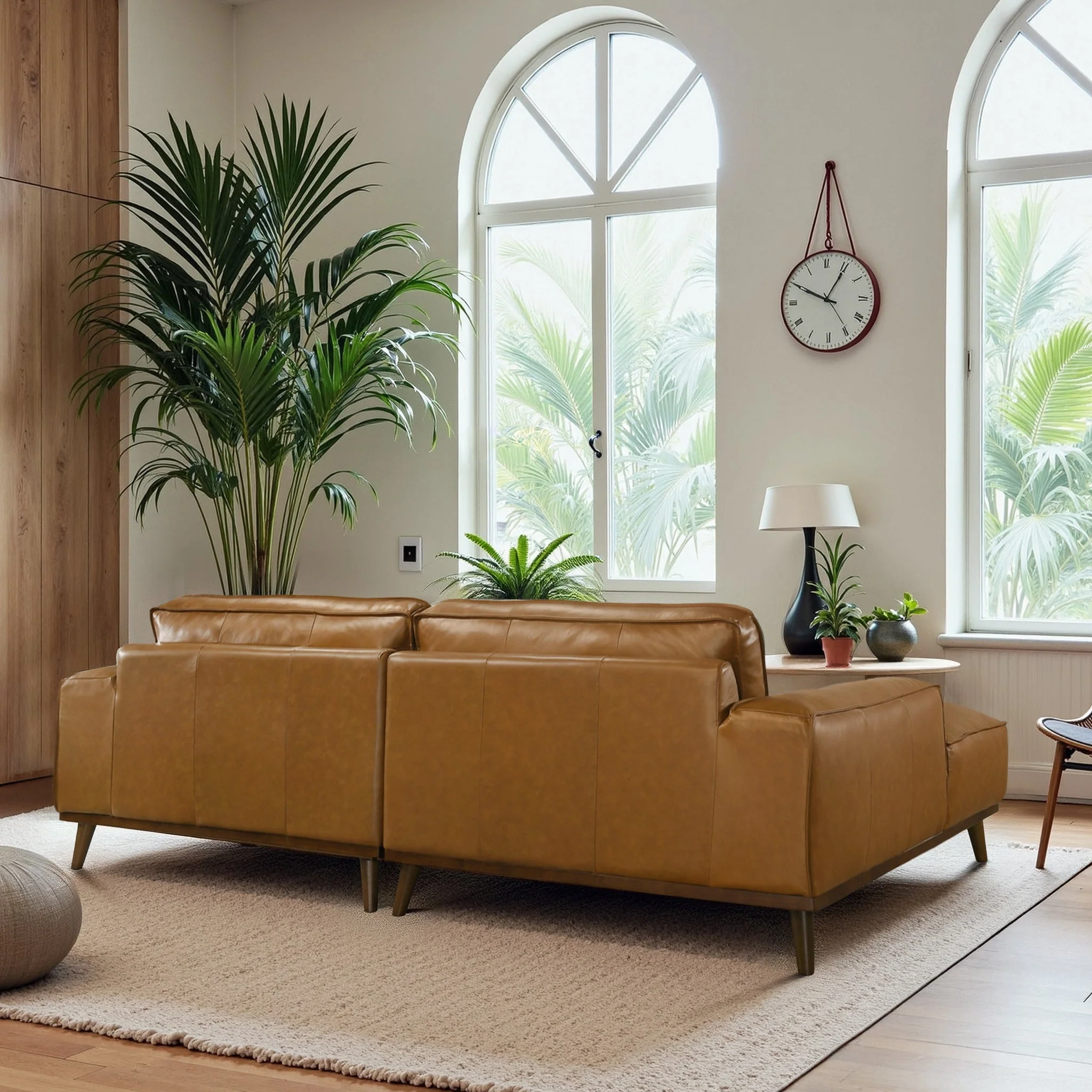 Kerrville Tan Leather Left Sectional Sofa - Image 5
