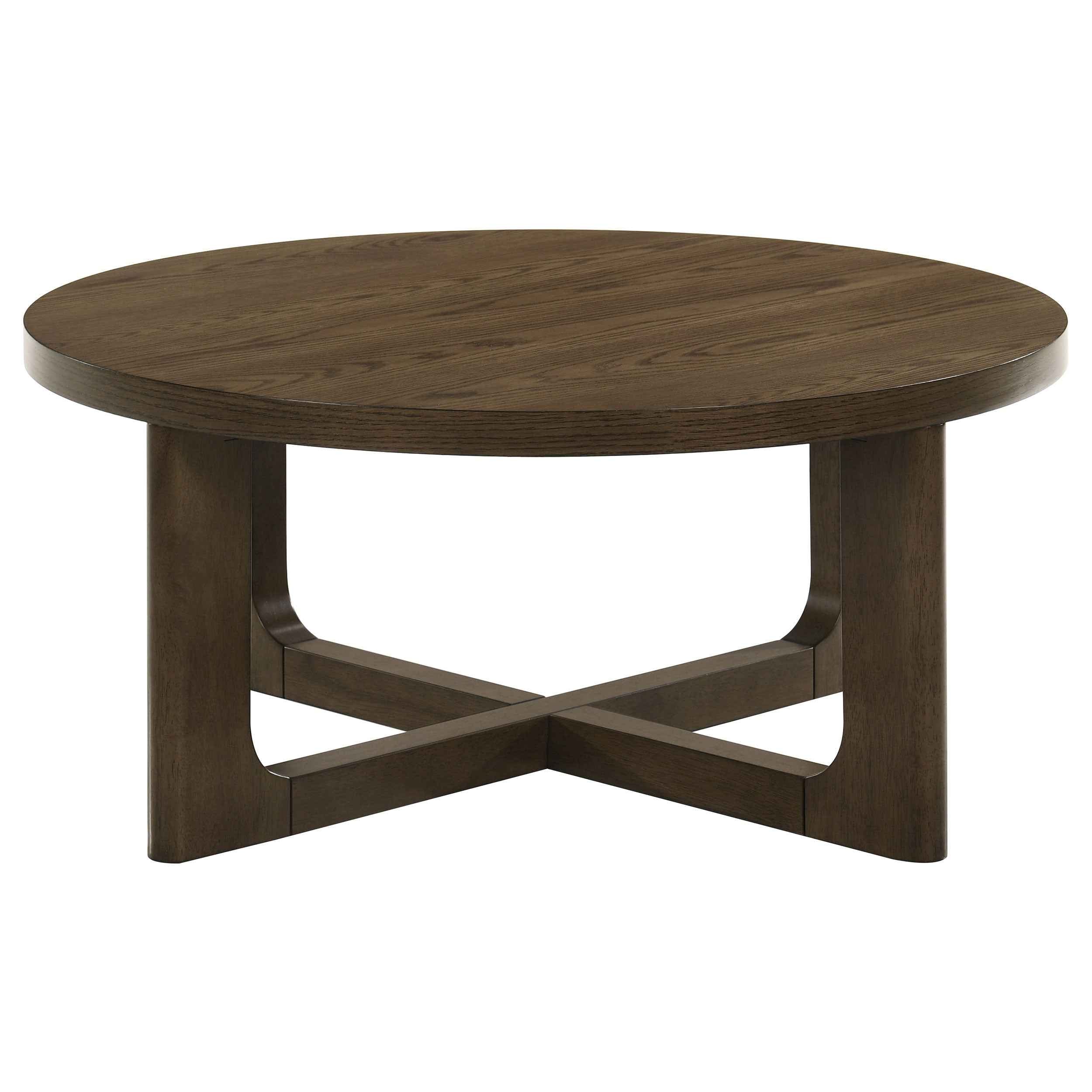 Kessler Brown 2-piece Round Sculptural Wood Coffee Table Set - Image 9