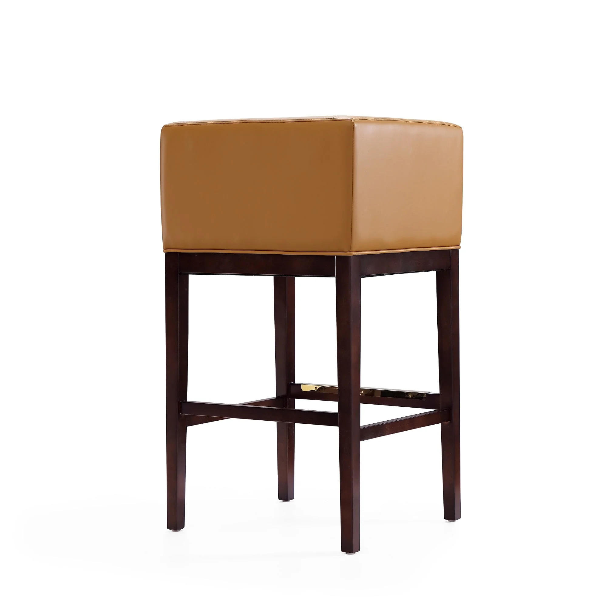Kingsley Barstool in Camel and Dark Walnut (set of 3) - Image 6