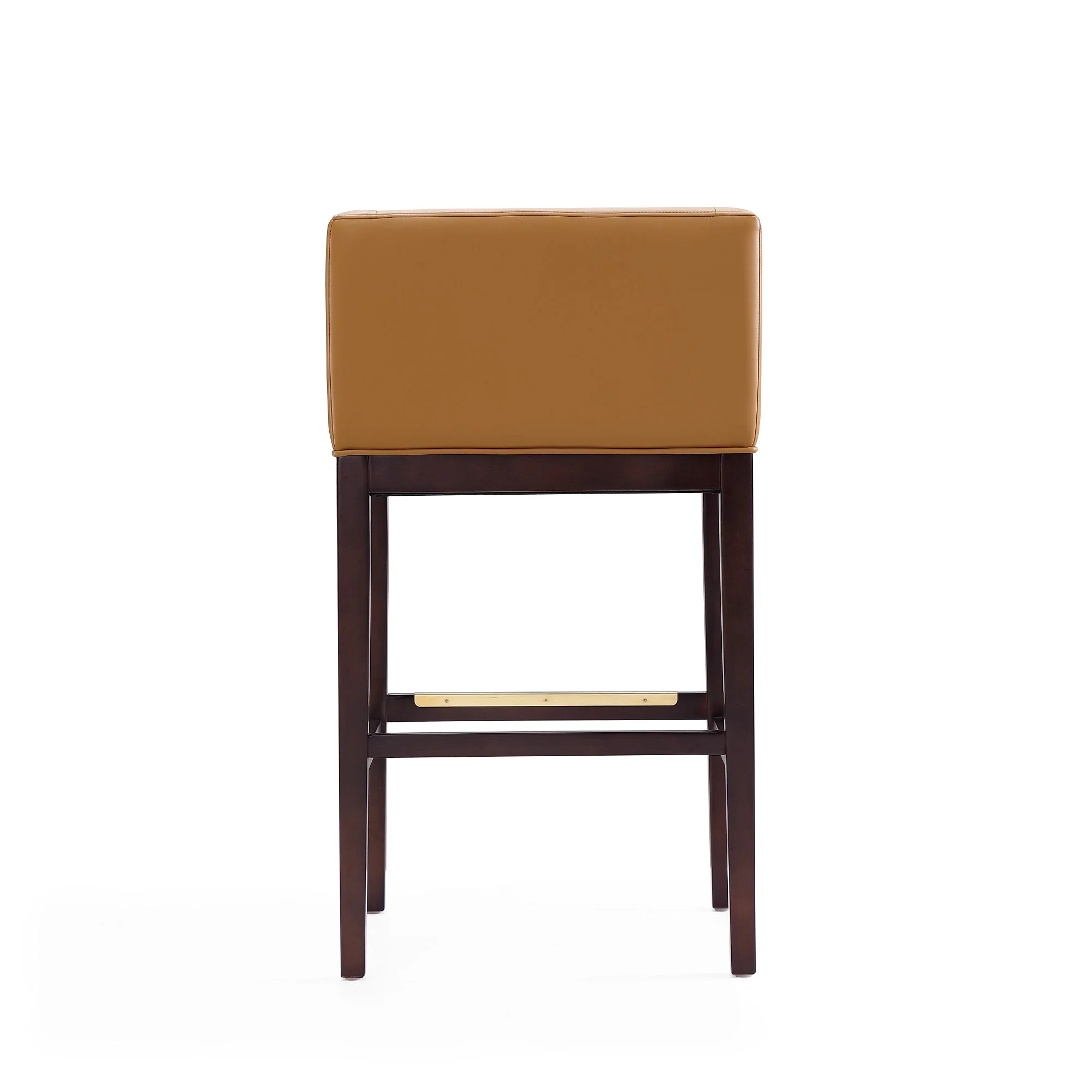 Kingsley Barstool in Camel and Dark Walnut (set of 3) - Image 7