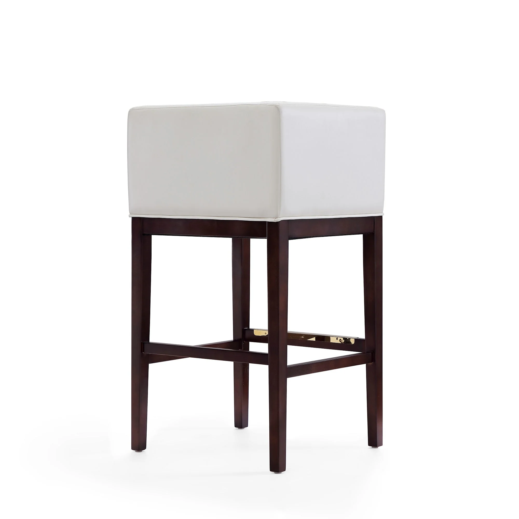 Kingsley Barstool in Ivory and Dark Walnut (set of 3) - Image 6