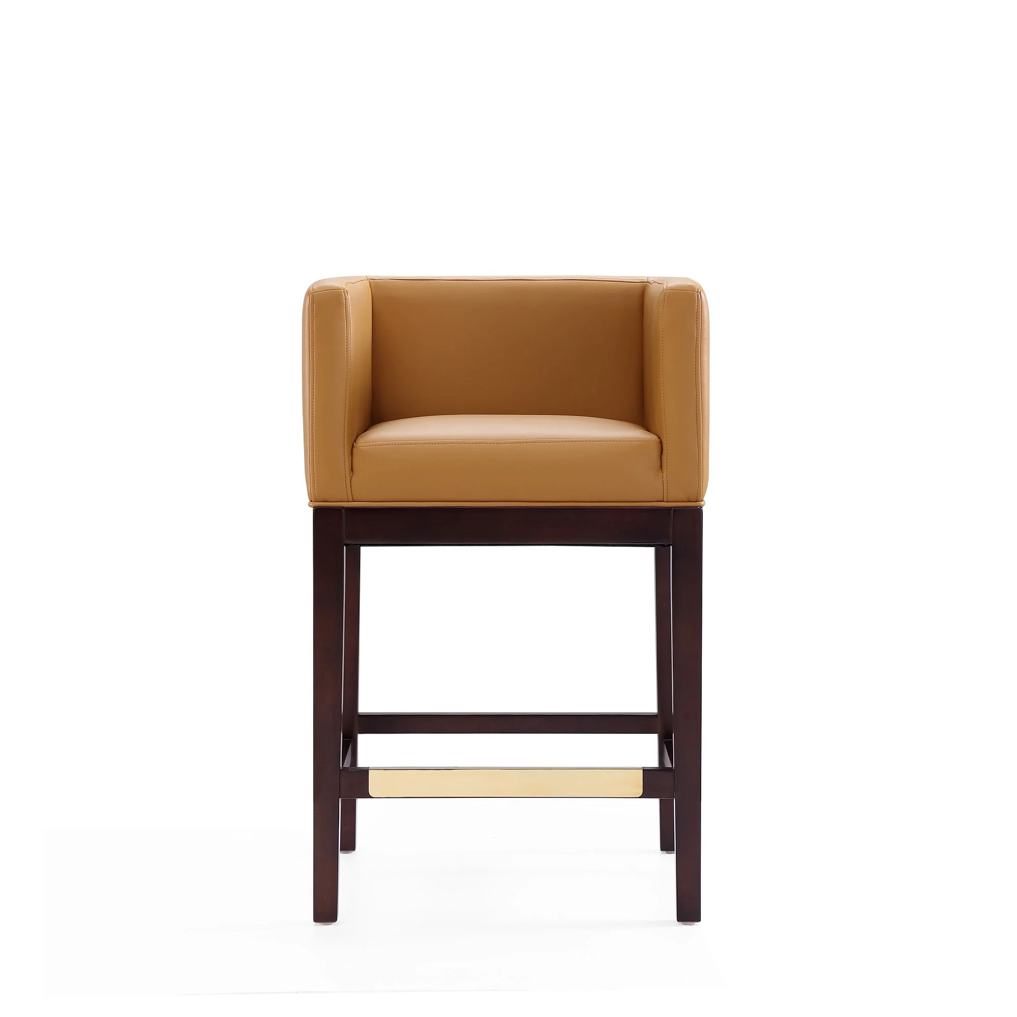 Kingsley Counter Stool in Camel and Dark Walnut (set of 3) - Image 5