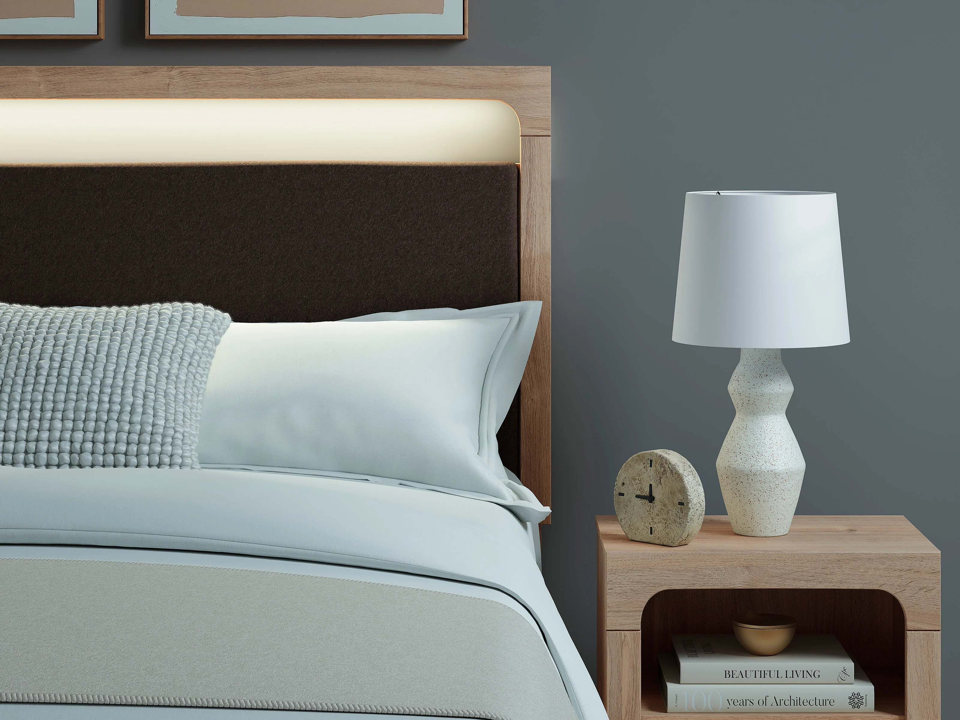 Kinlanni Tan Upholstered Platform Bedroom Set - Image 9