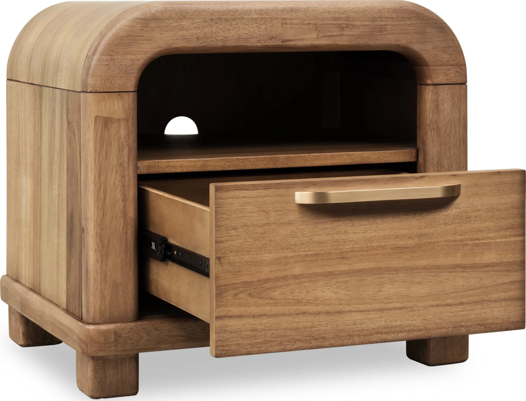 Kione Lioness One Drawer Acacia Wood Nightstand - Image 6
