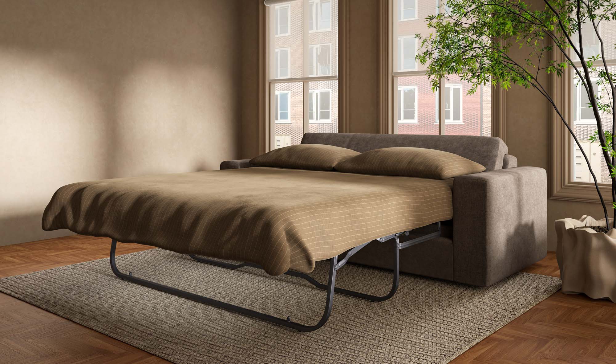Kiran Sleeper Sofa Warm Charcoal - Image 6