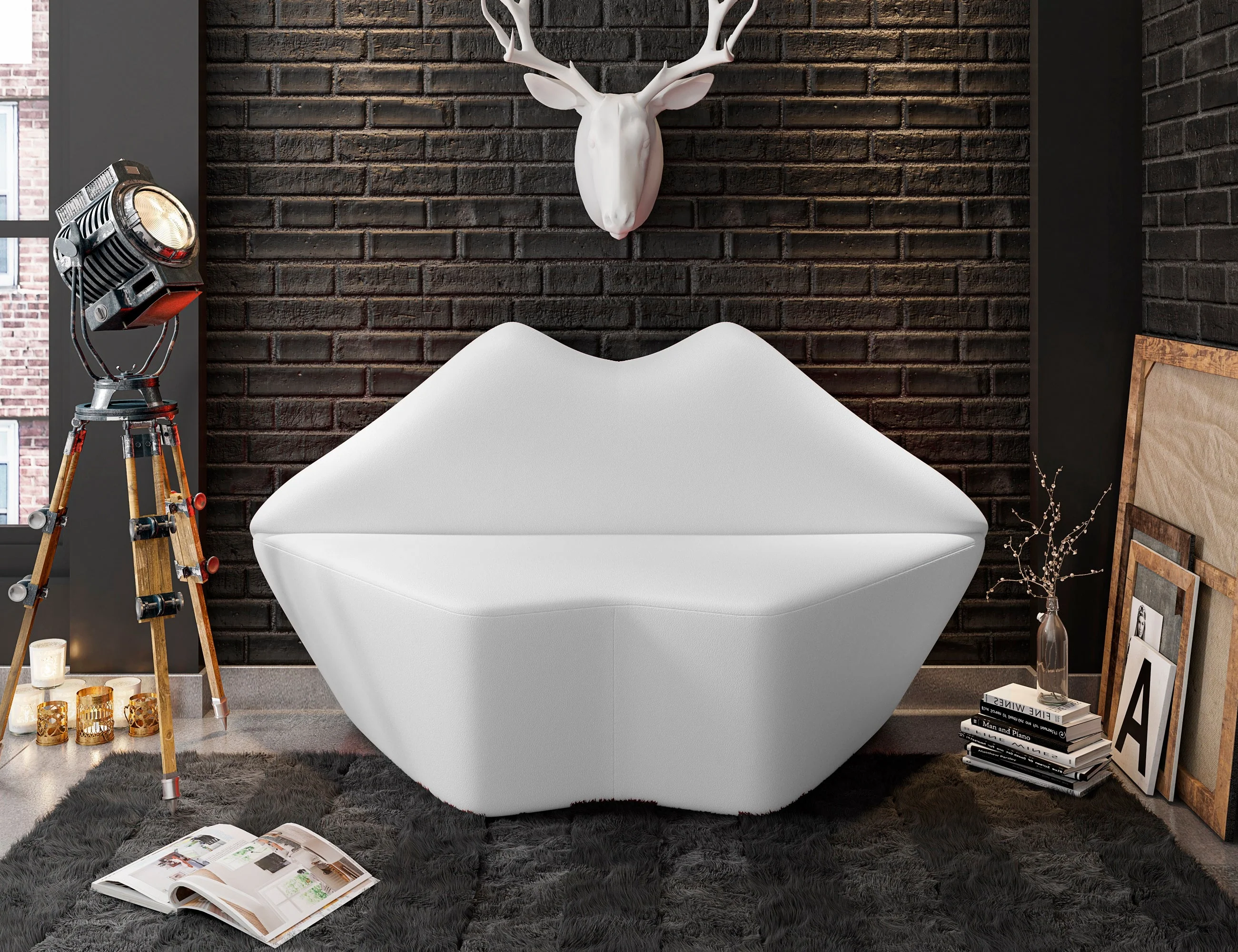 Kiss Loveseat in White - Image 2