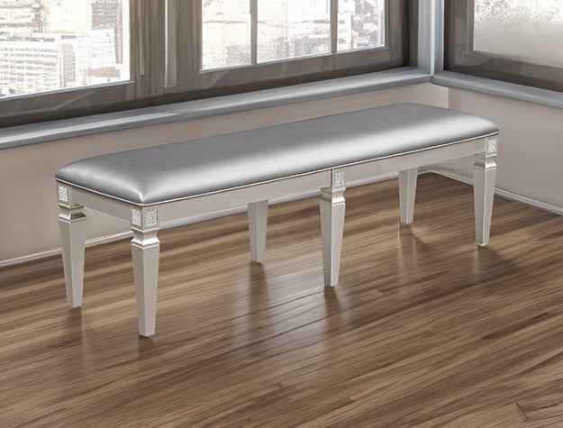 Klina Silver Champagne Dining Bench - Image 4