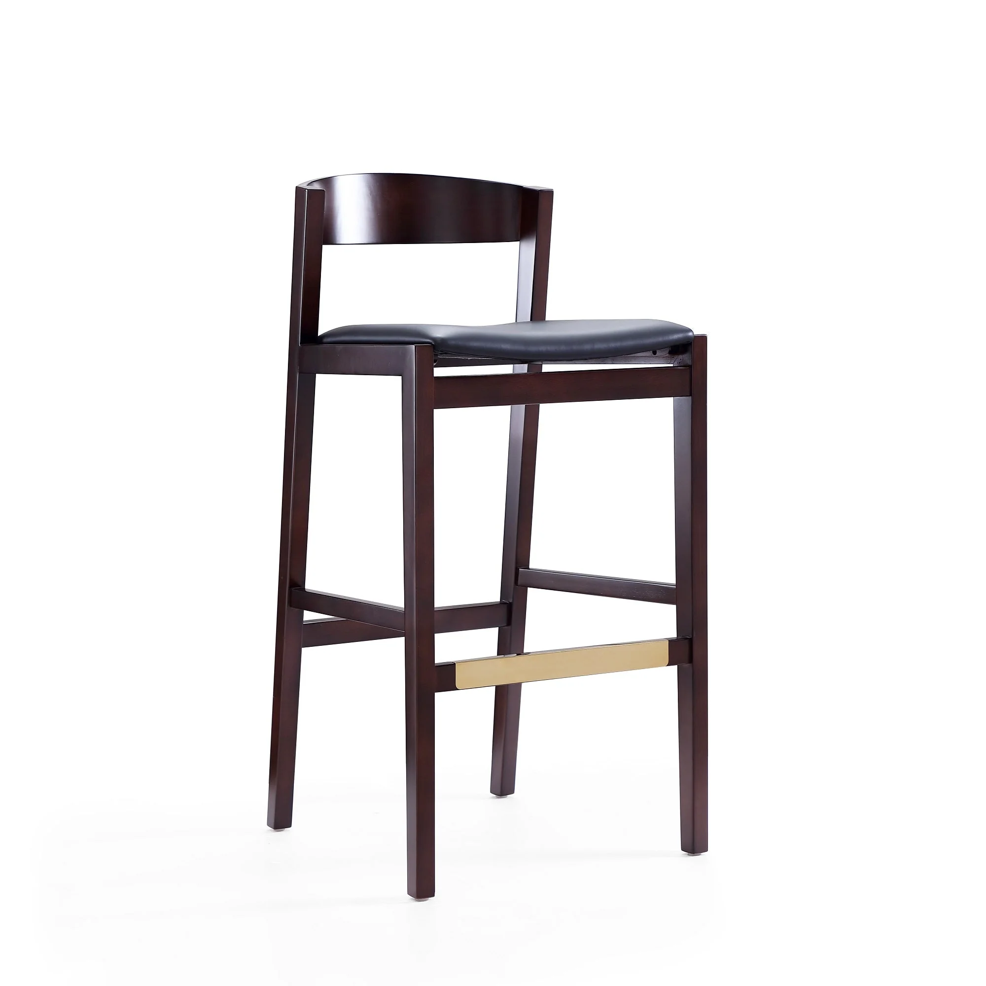 Klismos Barstool in Black and Dark Walnut (set of 3) - Image 3