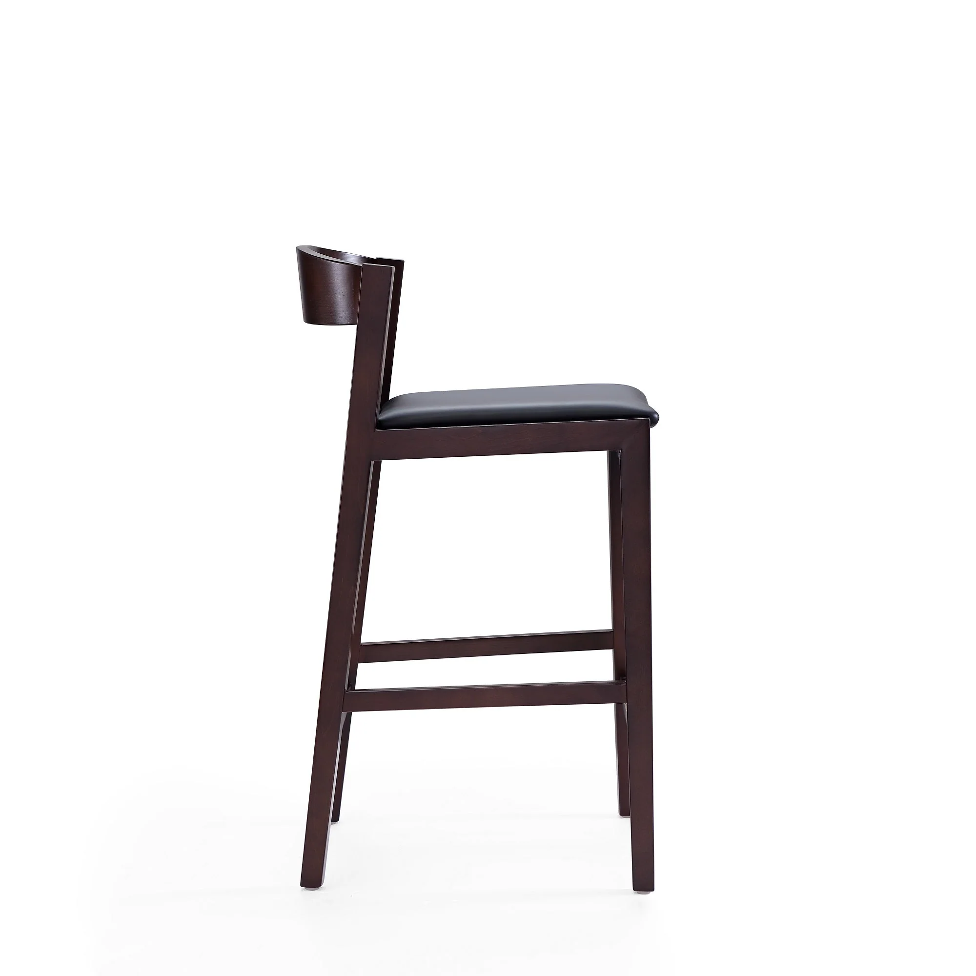 Klismos Counter Stool in Black and Dark Walnut - Image 5