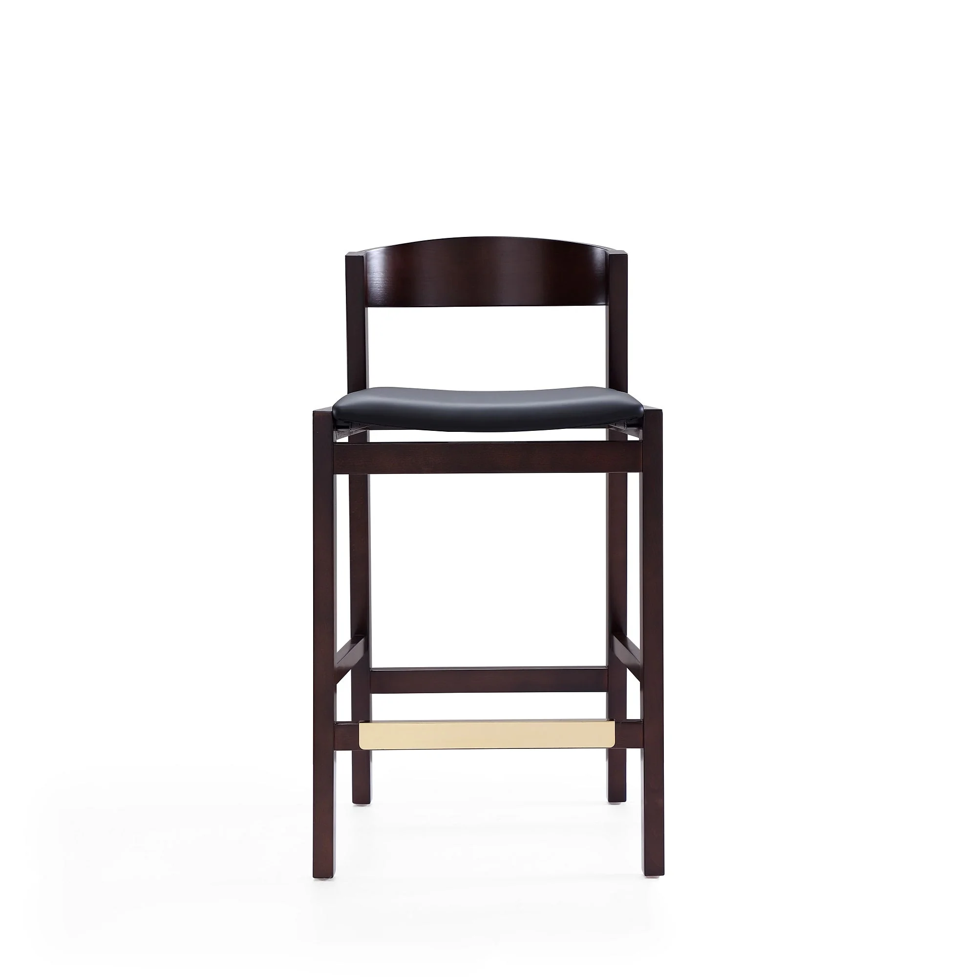 Klismos Counter Stool in Black and Dark Walnut (set of 2) - Image 4