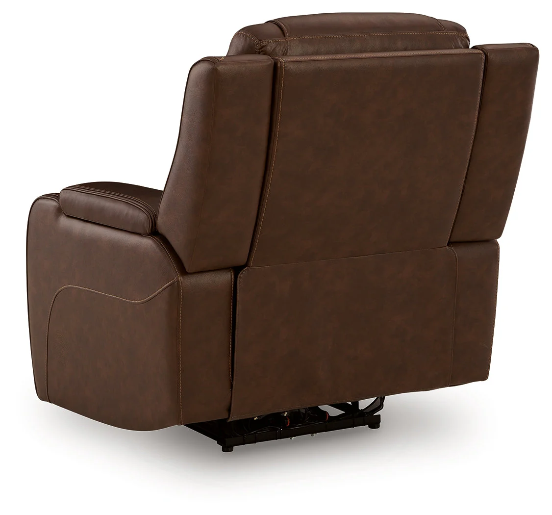 Knightington Brown Power Recliner w/Audio Seating - Image 5